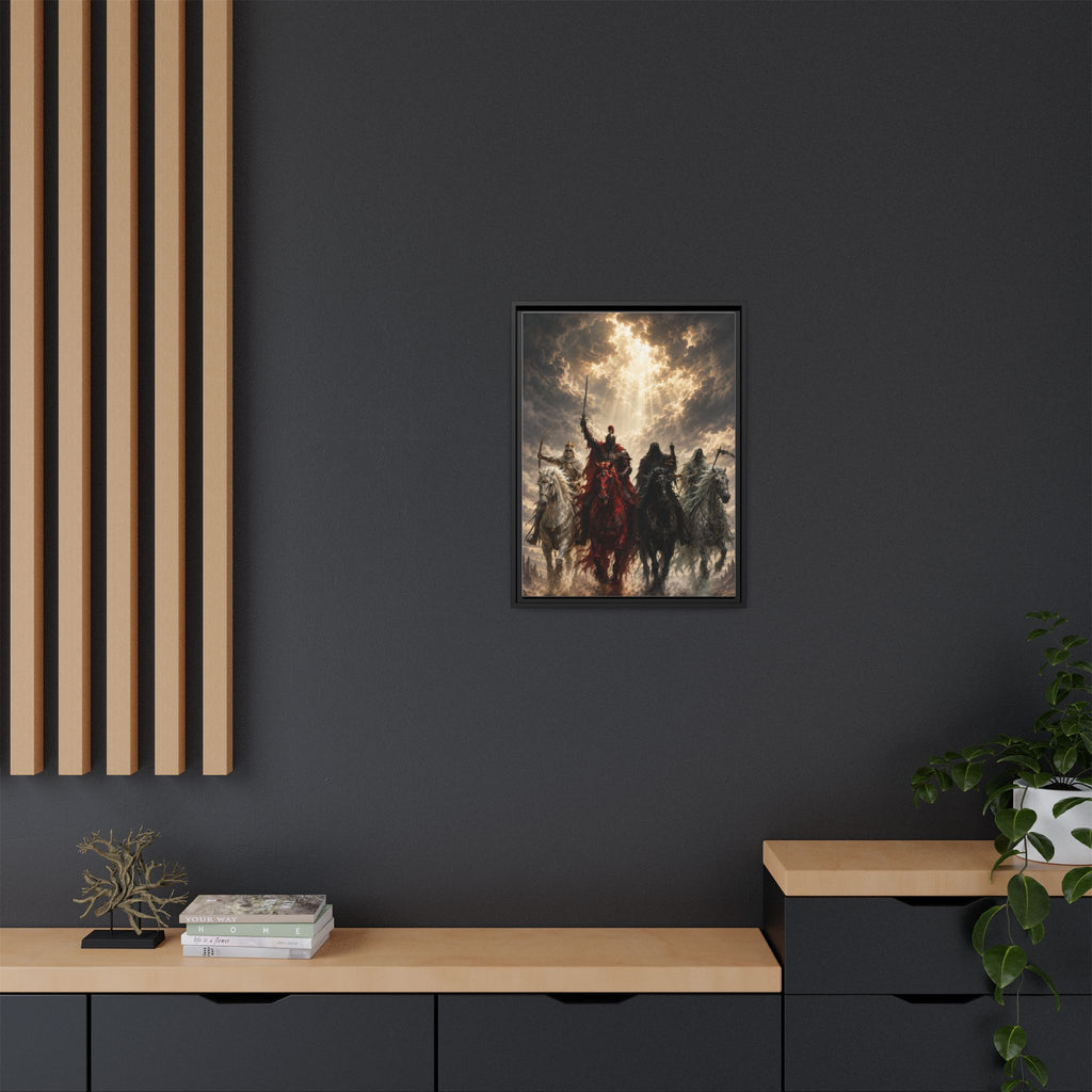 Framed Matte Canvas Print — Four Horsemen Fantasy Wall Art