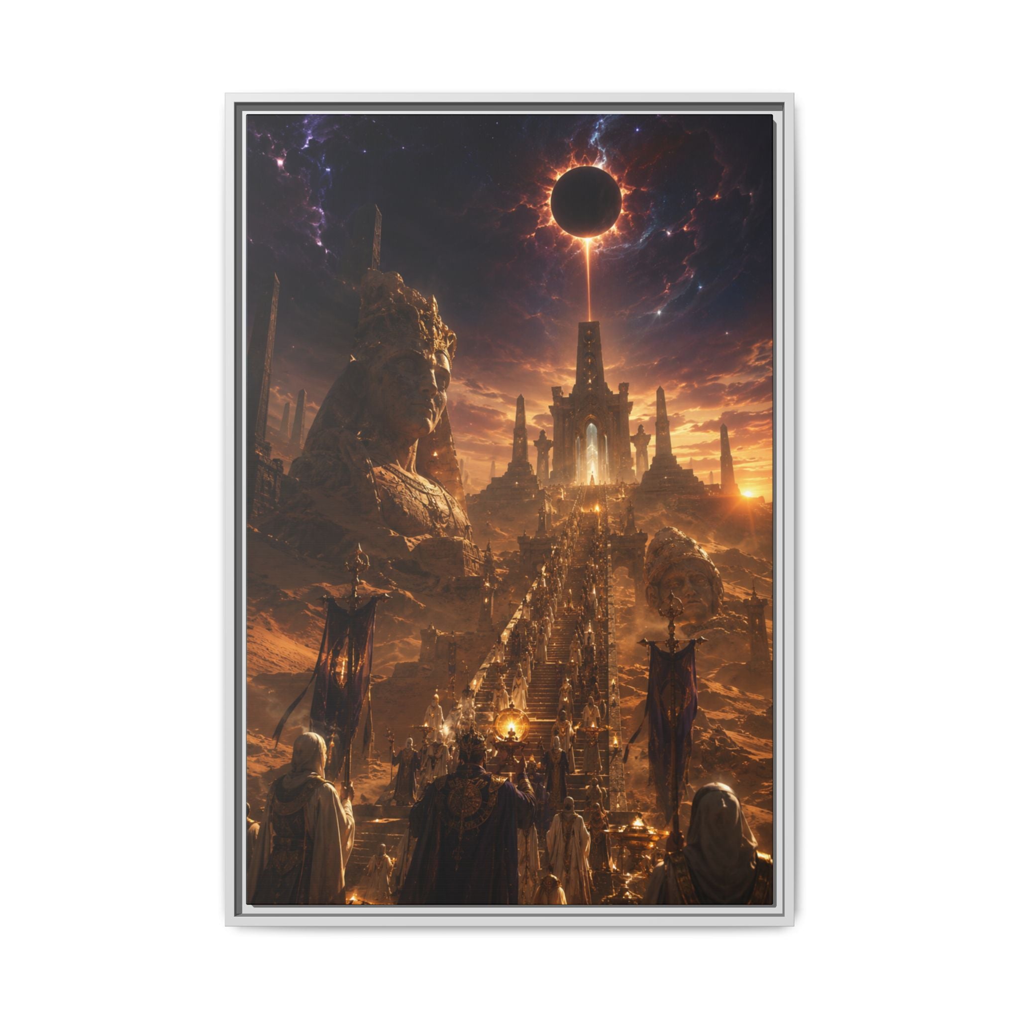 Fine Art Paper Print — Epic Fantasy City at Sunset