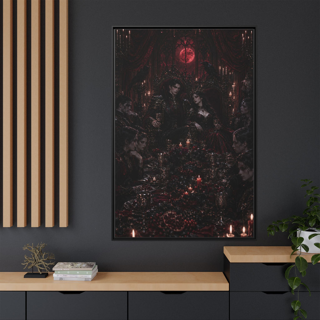 Gothic Victorian Dinner Party Matte Framed Canvas