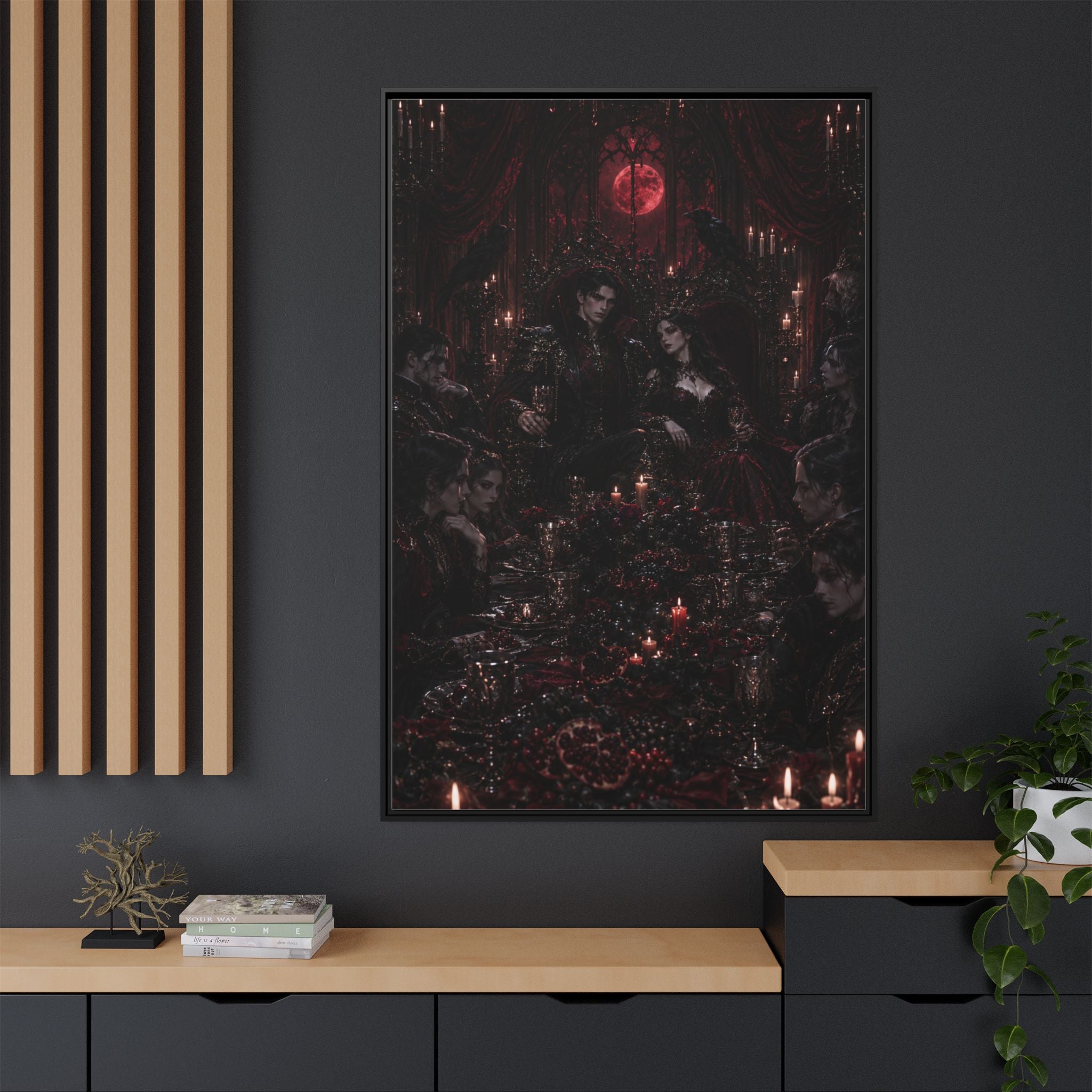 Gothic Victorian Dinner Party Matte Framed Canvas