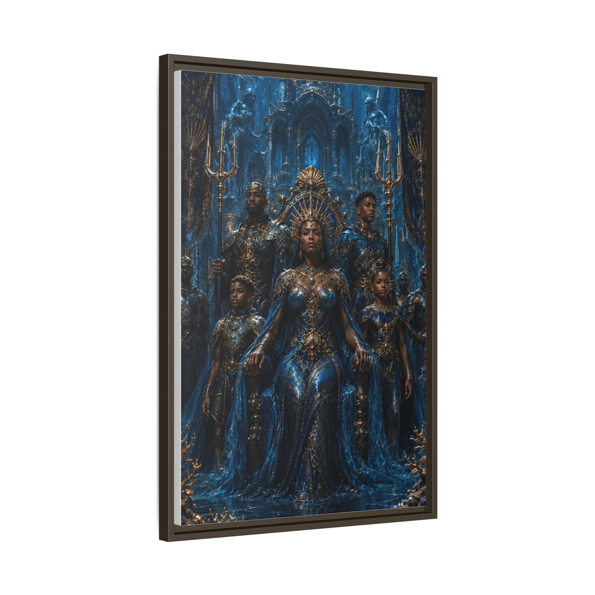 Underwater Queen Matte Framed Canvas — Oceanic Fantasy Wall Art