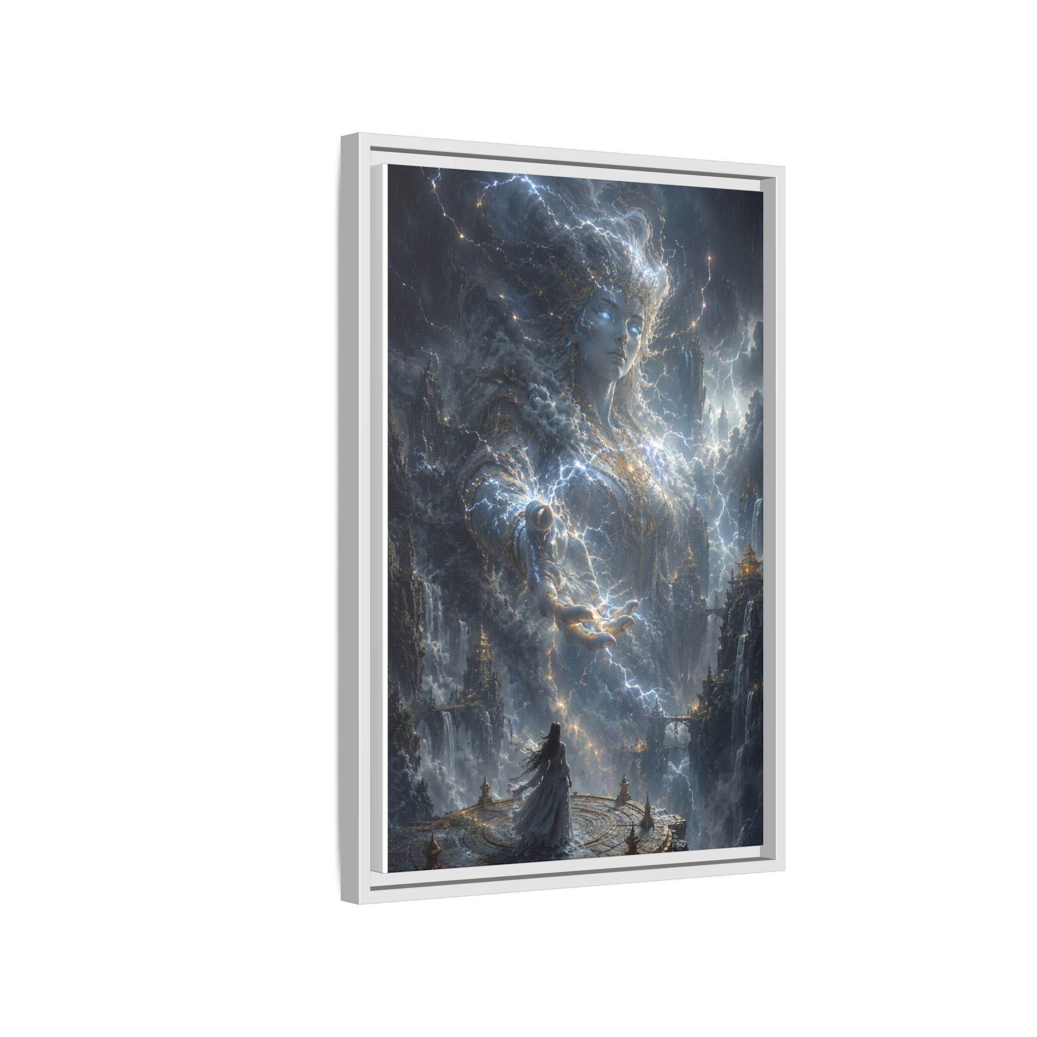 Framed Matte Canvas Print — Ethereal Star Goddess Fantasy Wall Art