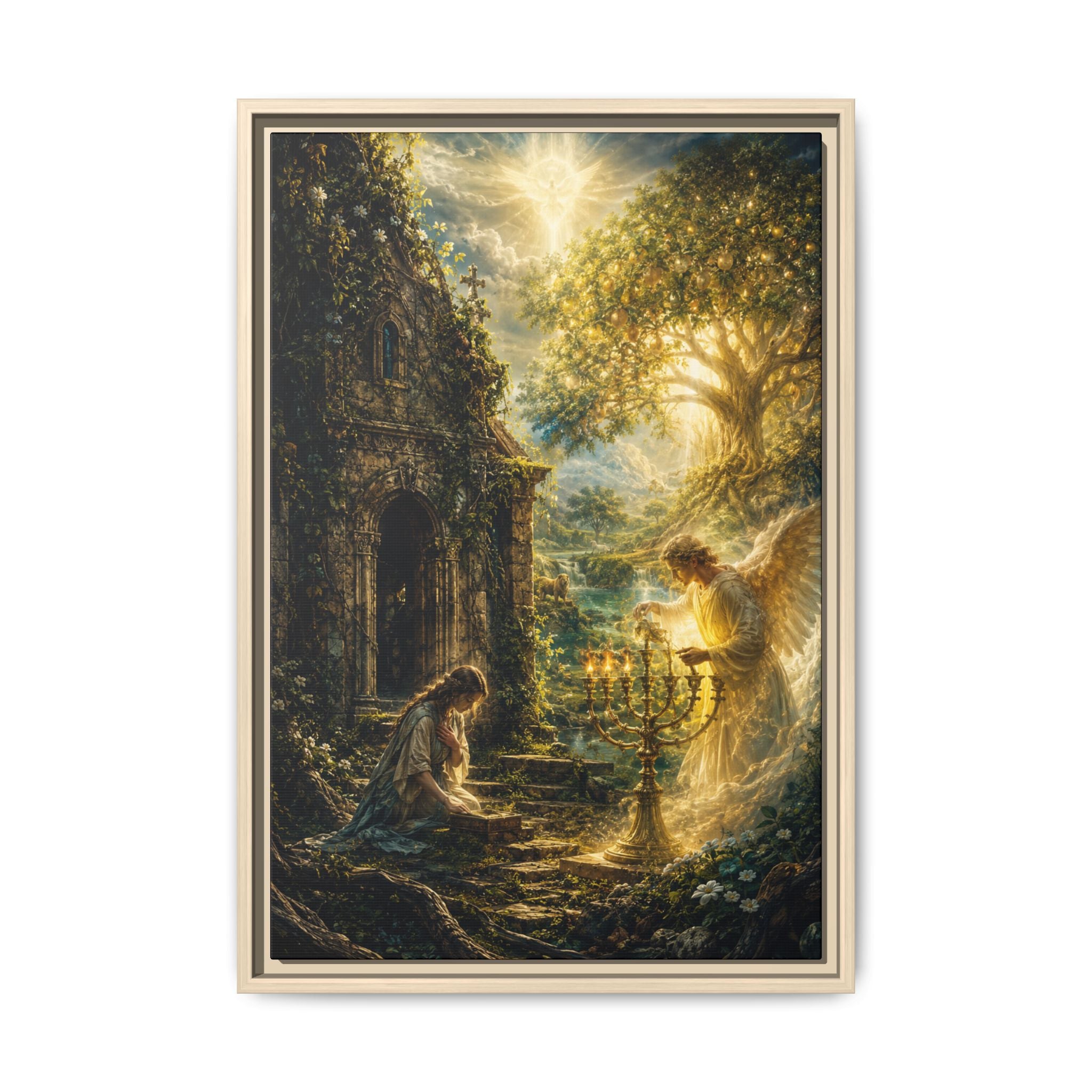 Angelic Prayer Scene Fine Art Paper Print