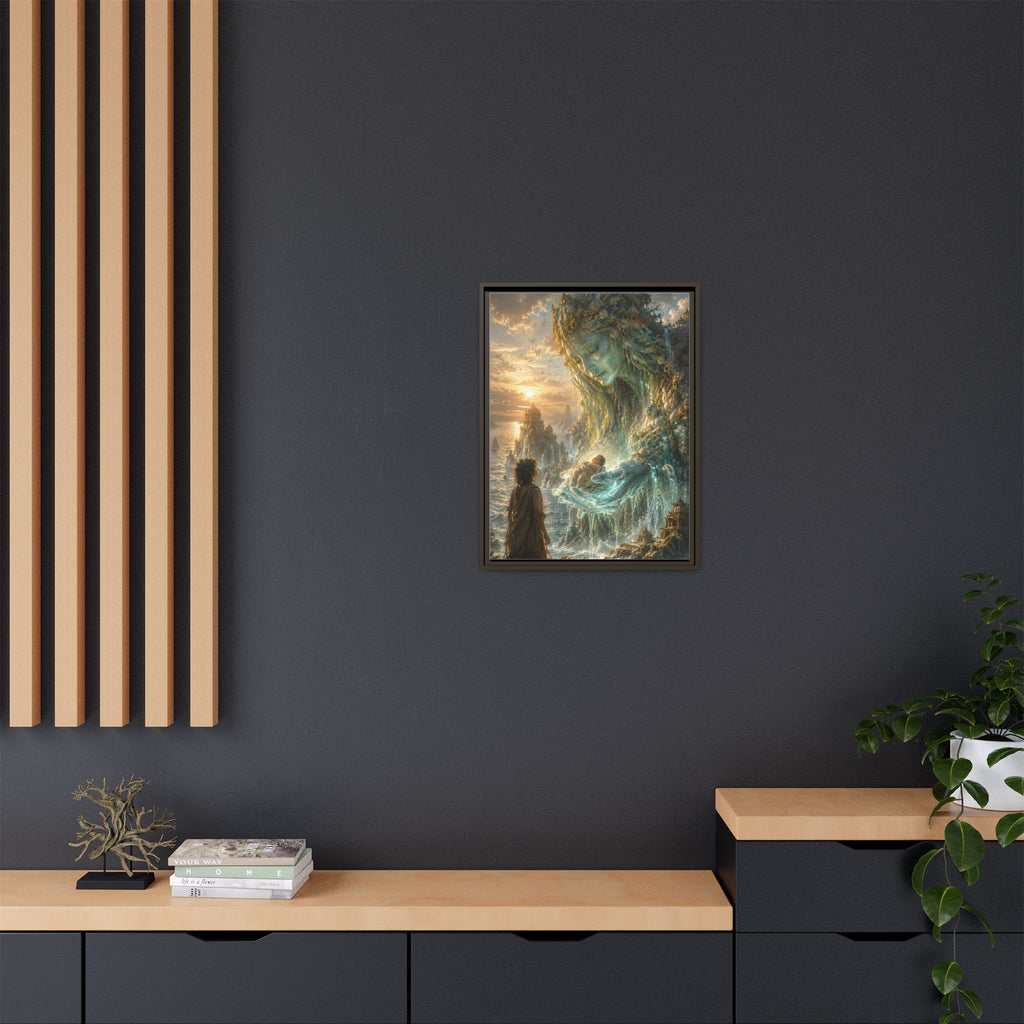 Framed Matte Canvas Print — Ocean Spirit Guardian Fantasy Art