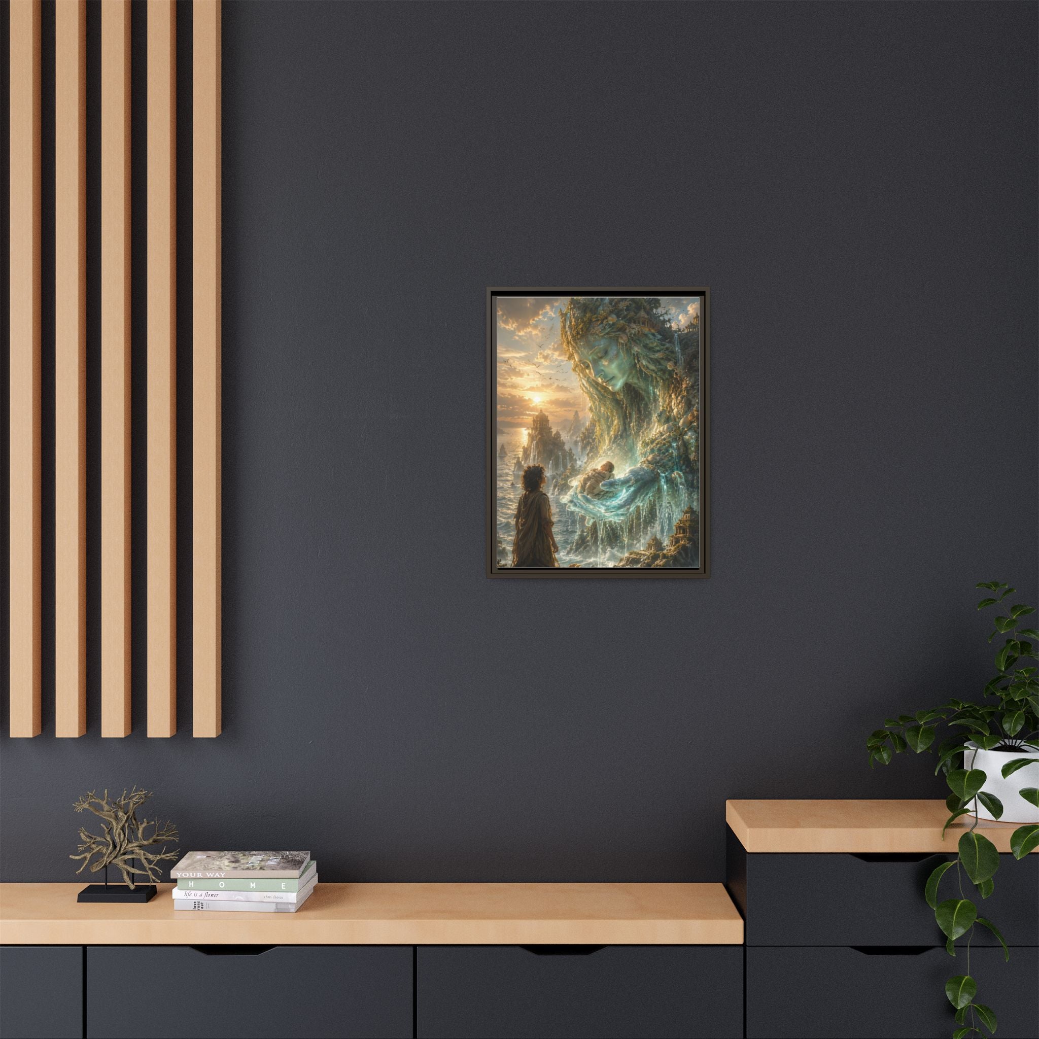 Framed Matte Canvas Print — Ocean Spirit Guardian Fantasy Art