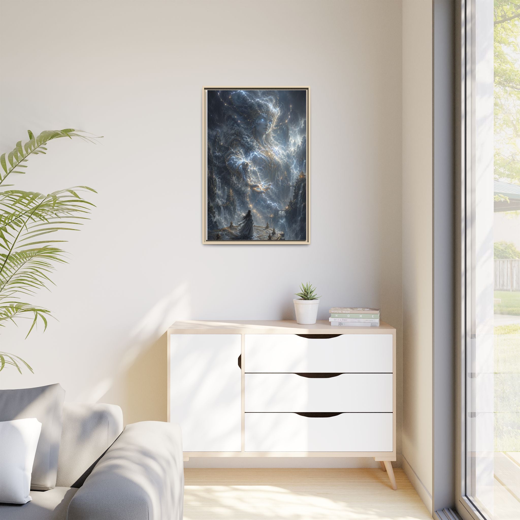 Framed Matte Canvas Print — Ethereal Star Goddess Fantasy Wall Art
