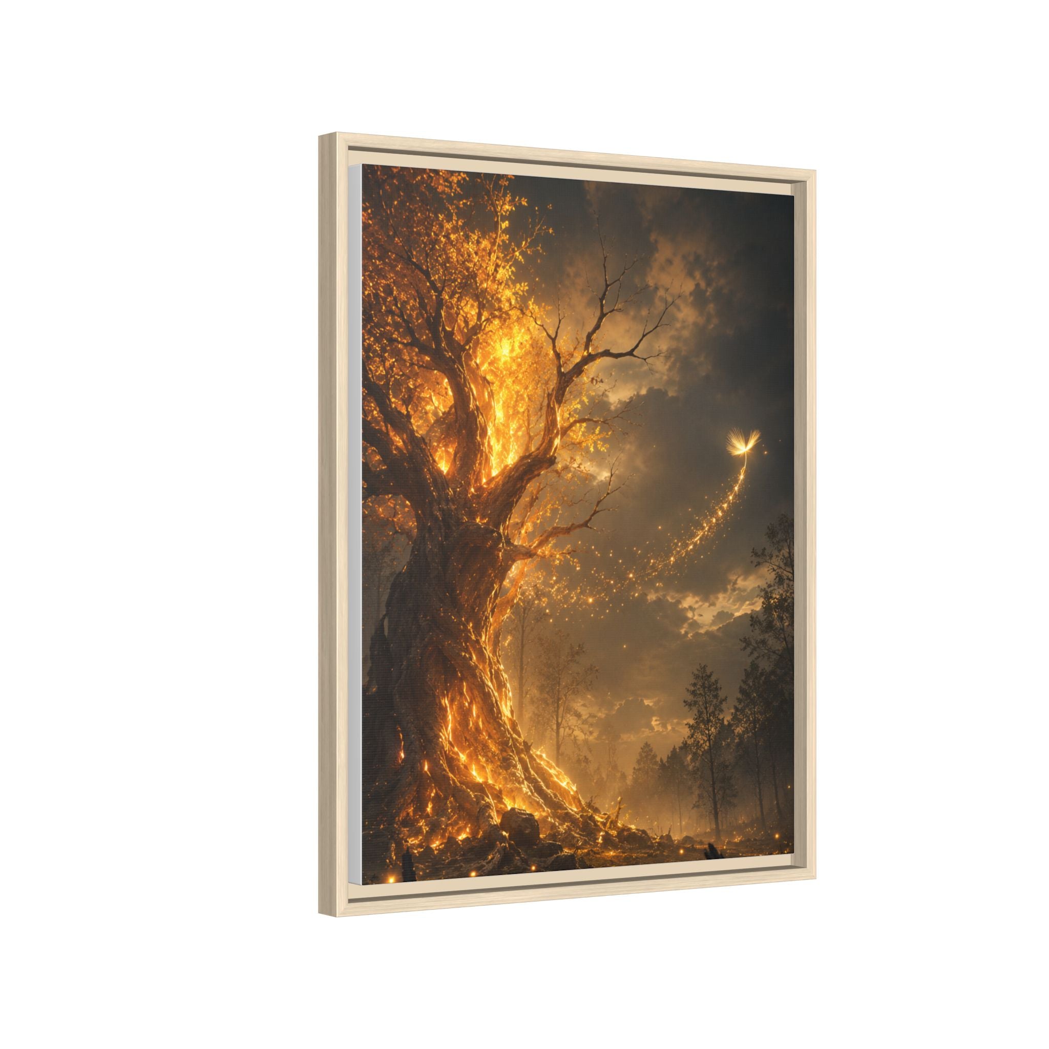 Framed Matte Canvas — Glowing Enchanted Tree Wall Art