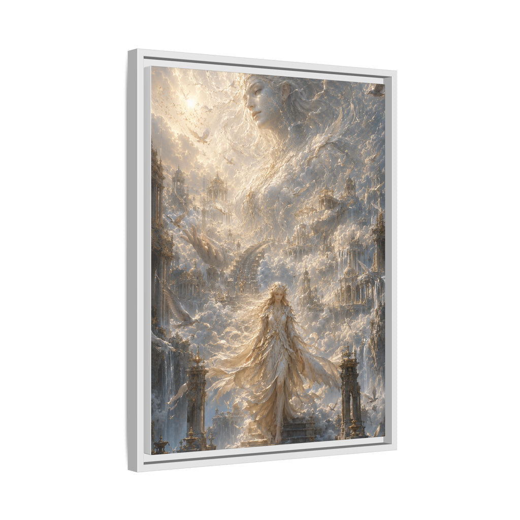 Ethereal Goddess Matte Framed Canvas Art — Dreamlike Fantasy Wall Decor