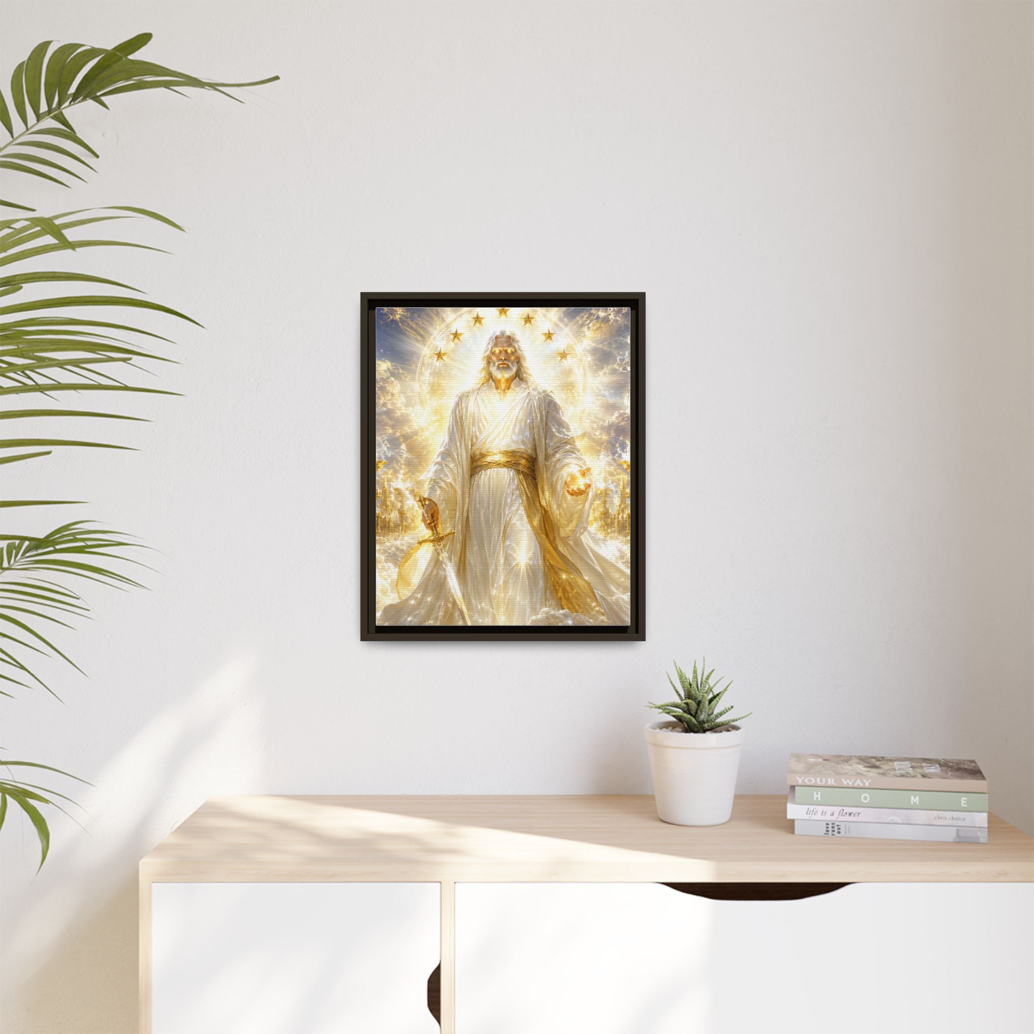Framed Matte Canvas: Radiant Divine Christ Art Print