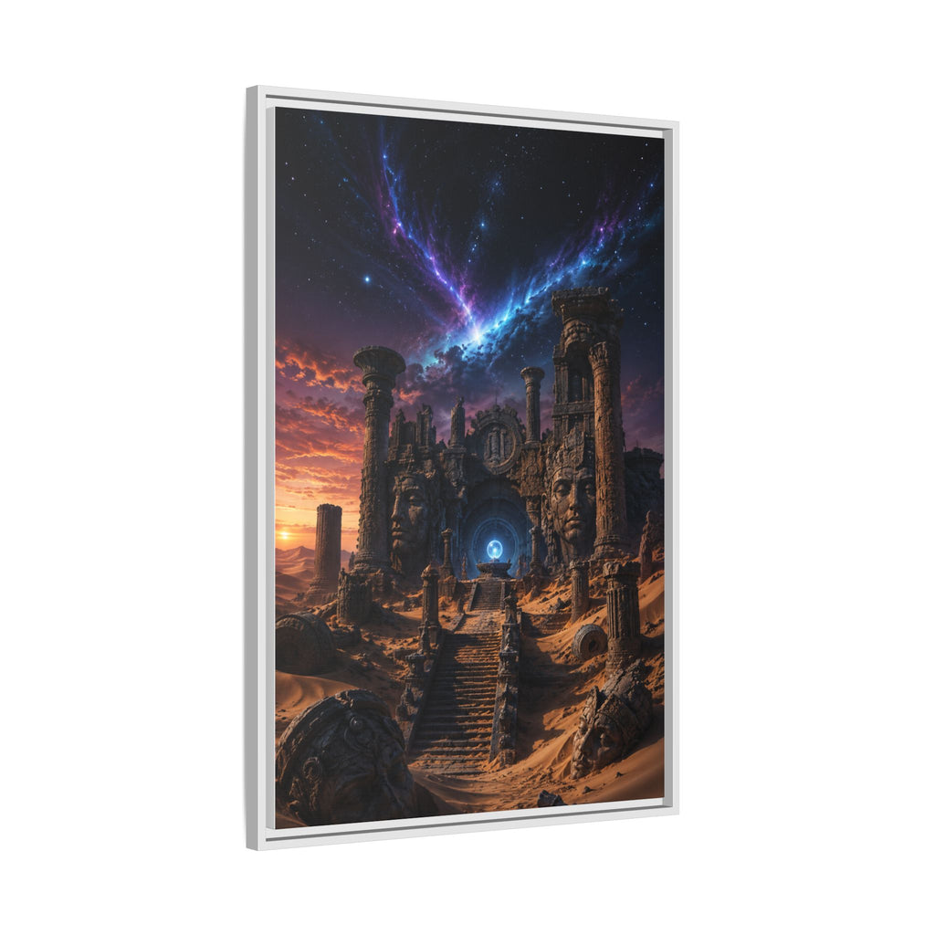 Framed Matte Canvas — Mystical Desert Ruins Nightscape