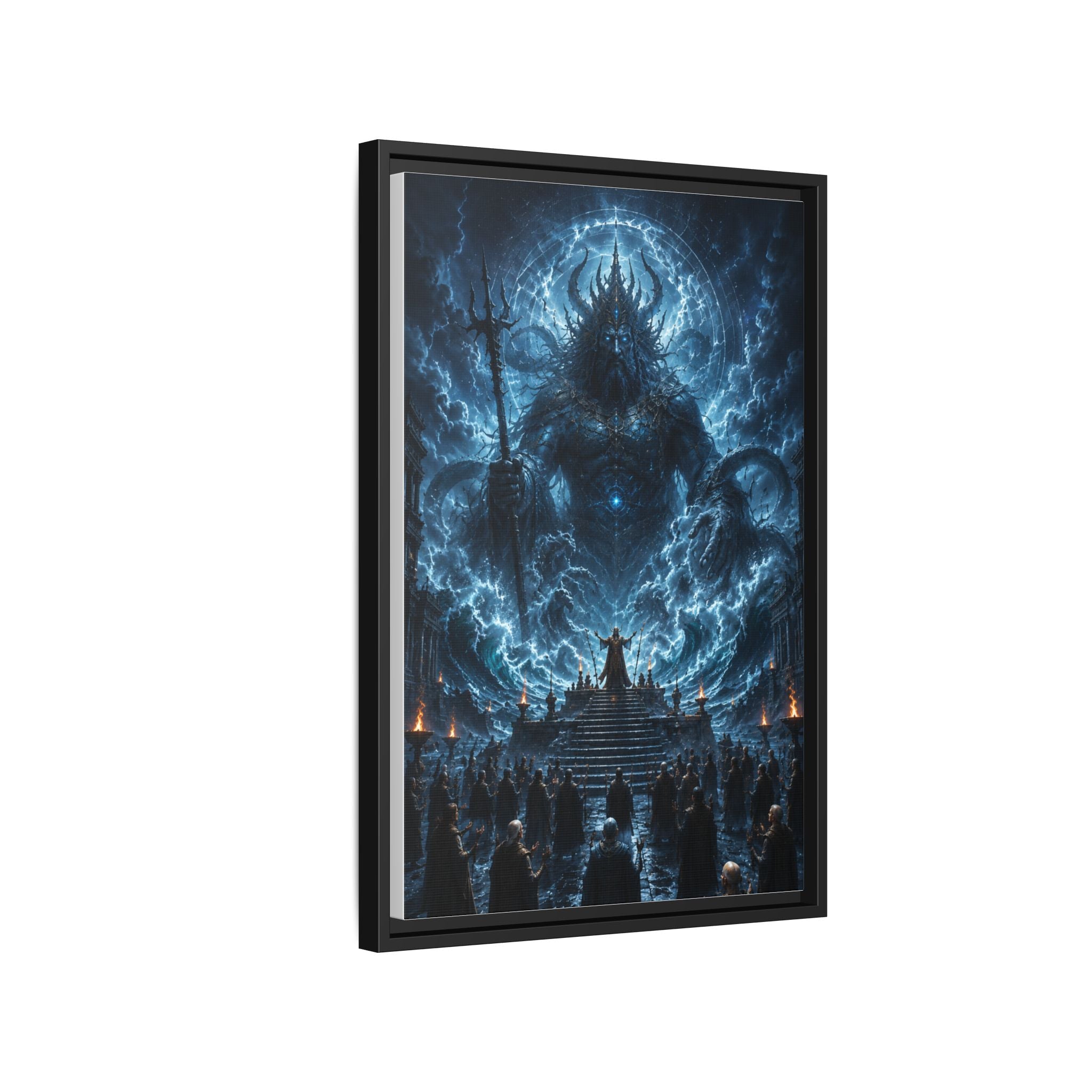 Framed Matte Canvas — Cosmic Dark Deity Art Print