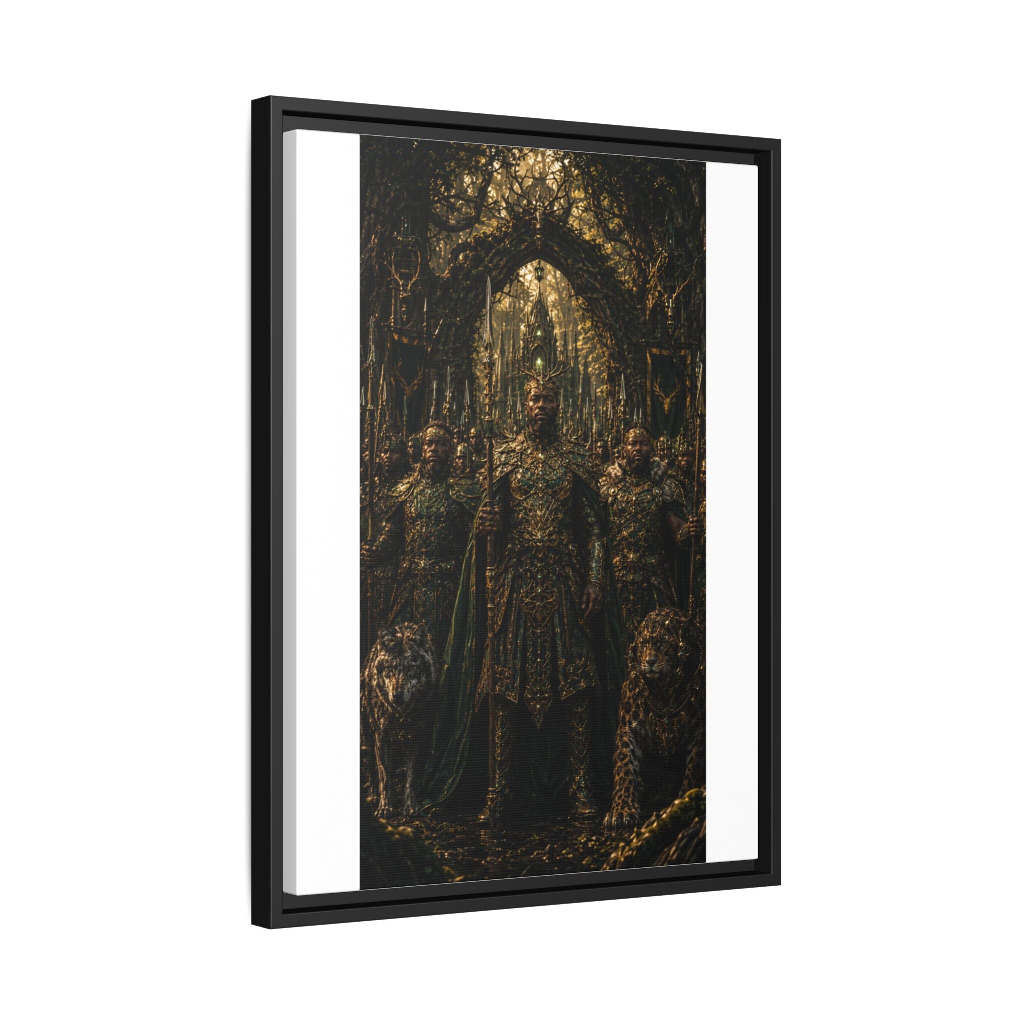 Dark Fantasy Throne Room Matte Canvas Print (Framed)