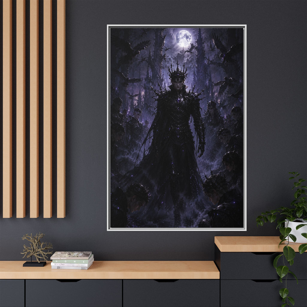Dark King Matte Canvas Framed Print — Gothic Fantasy Wall Art
