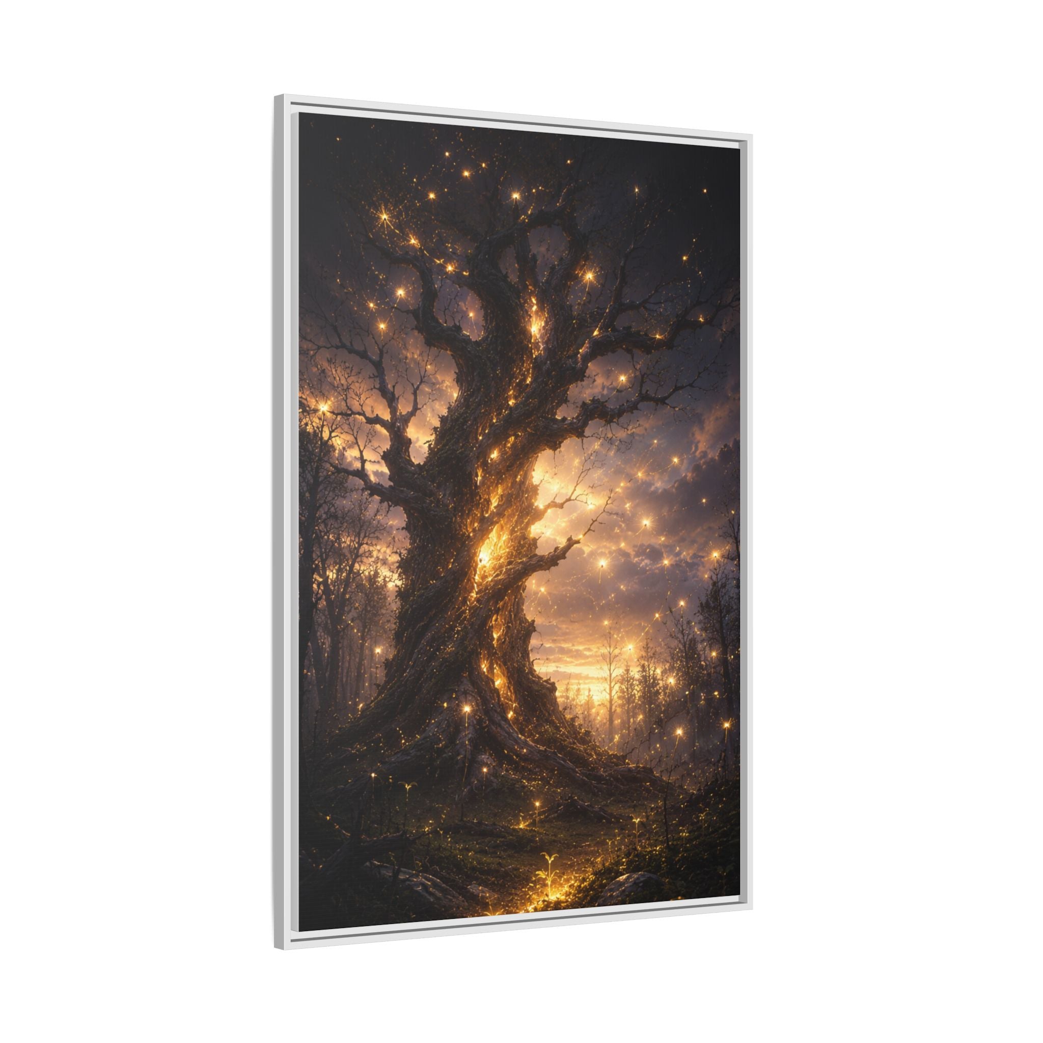 Enchanted Tree Matte Canvas Print — Framed Fantasy Wall Art