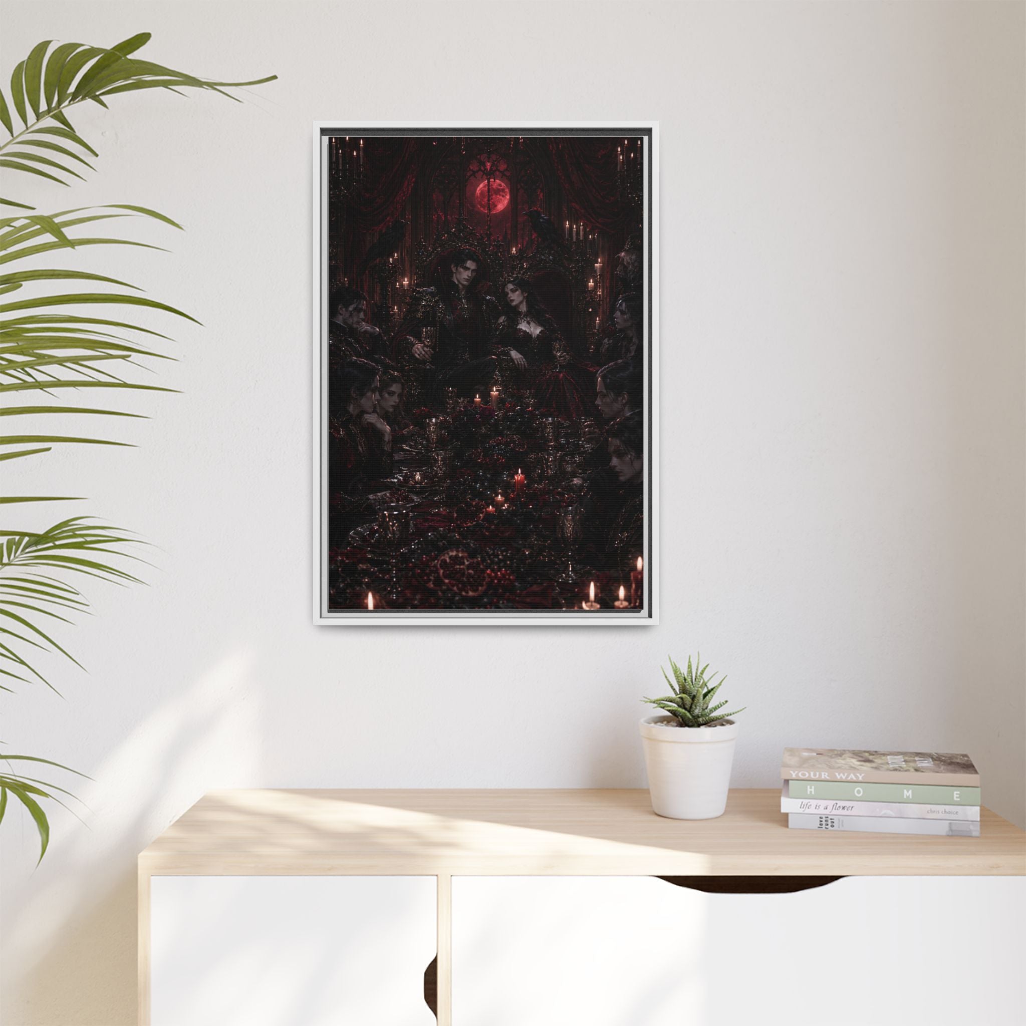 Gothic Victorian Dinner Party Matte Framed Canvas