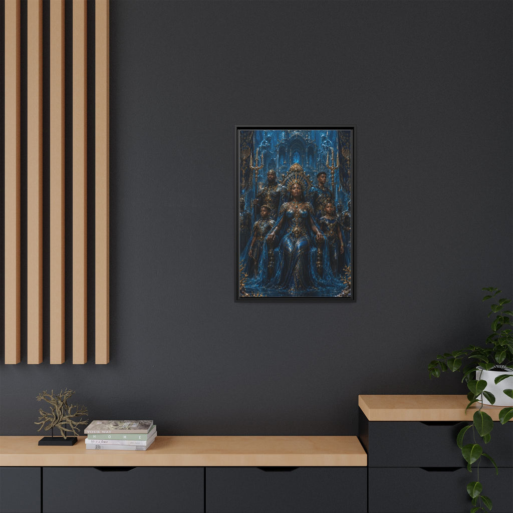 Underwater Queen Matte Framed Canvas — Oceanic Fantasy Wall Art