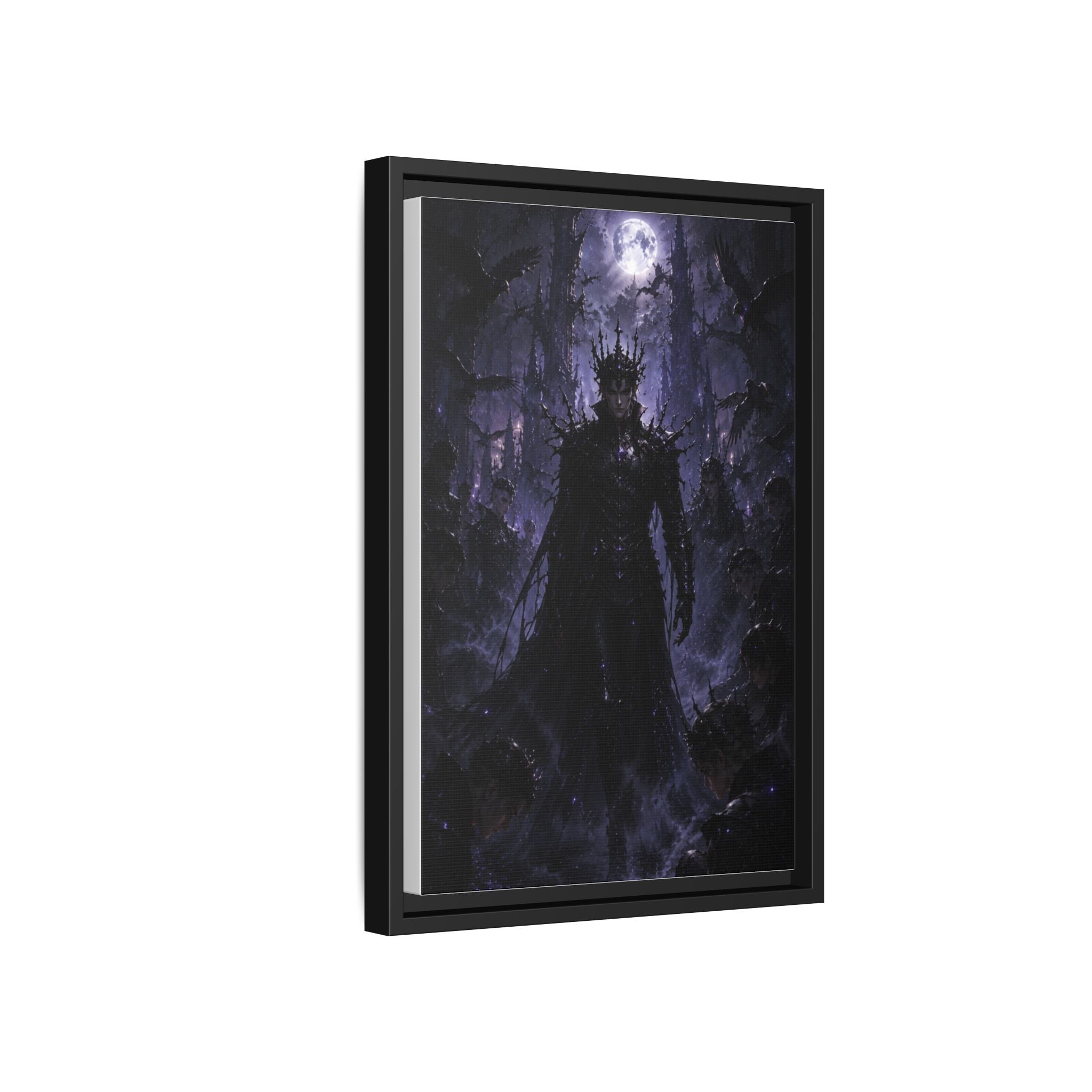 Dark King Matte Canvas Framed Print — Gothic Fantasy Wall Art