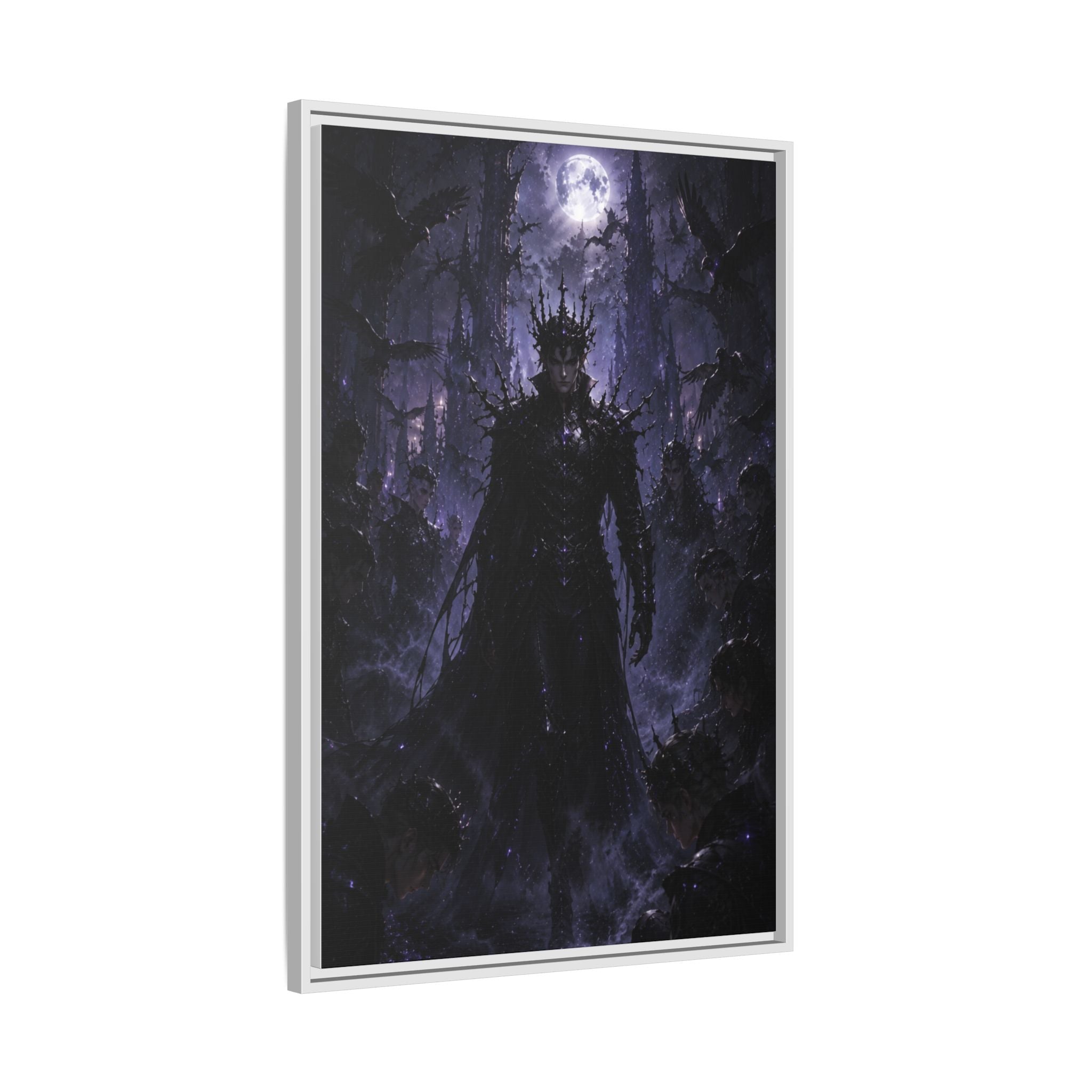Dark King Matte Canvas Framed Print — Gothic Fantasy Wall Art