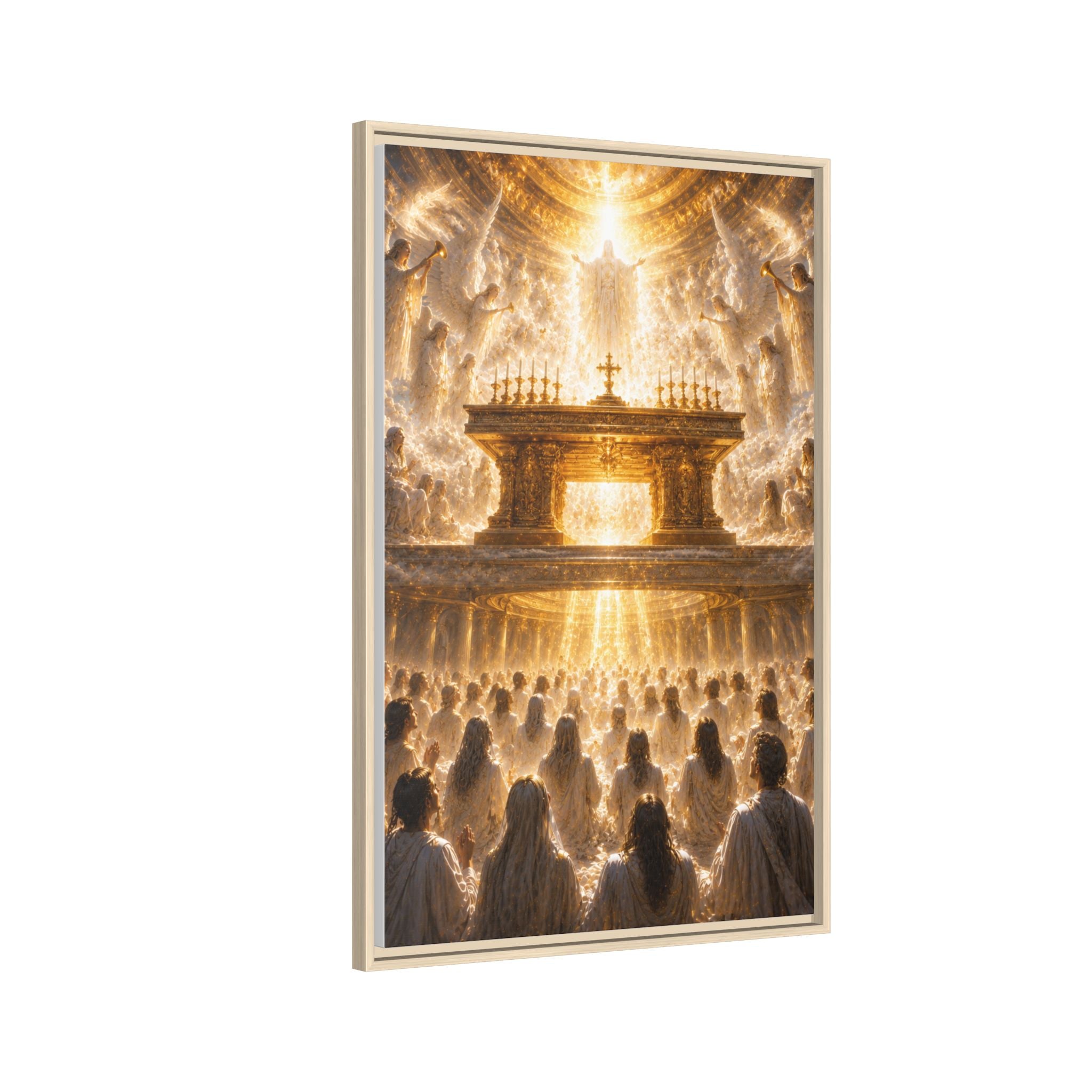 Heavenly Altar Matte Canvas Framed Wall Art — Spiritual Church Scene