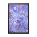 Moonlit Spider Fantasy Canvas Print — Lavender Enchanted Wall Art (Framed)