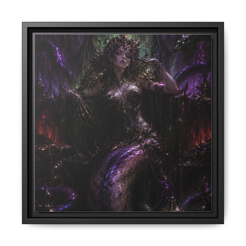 Dark Fantasy Goddess Matte Canvas Print — Framed Multi‑Color Wall Art