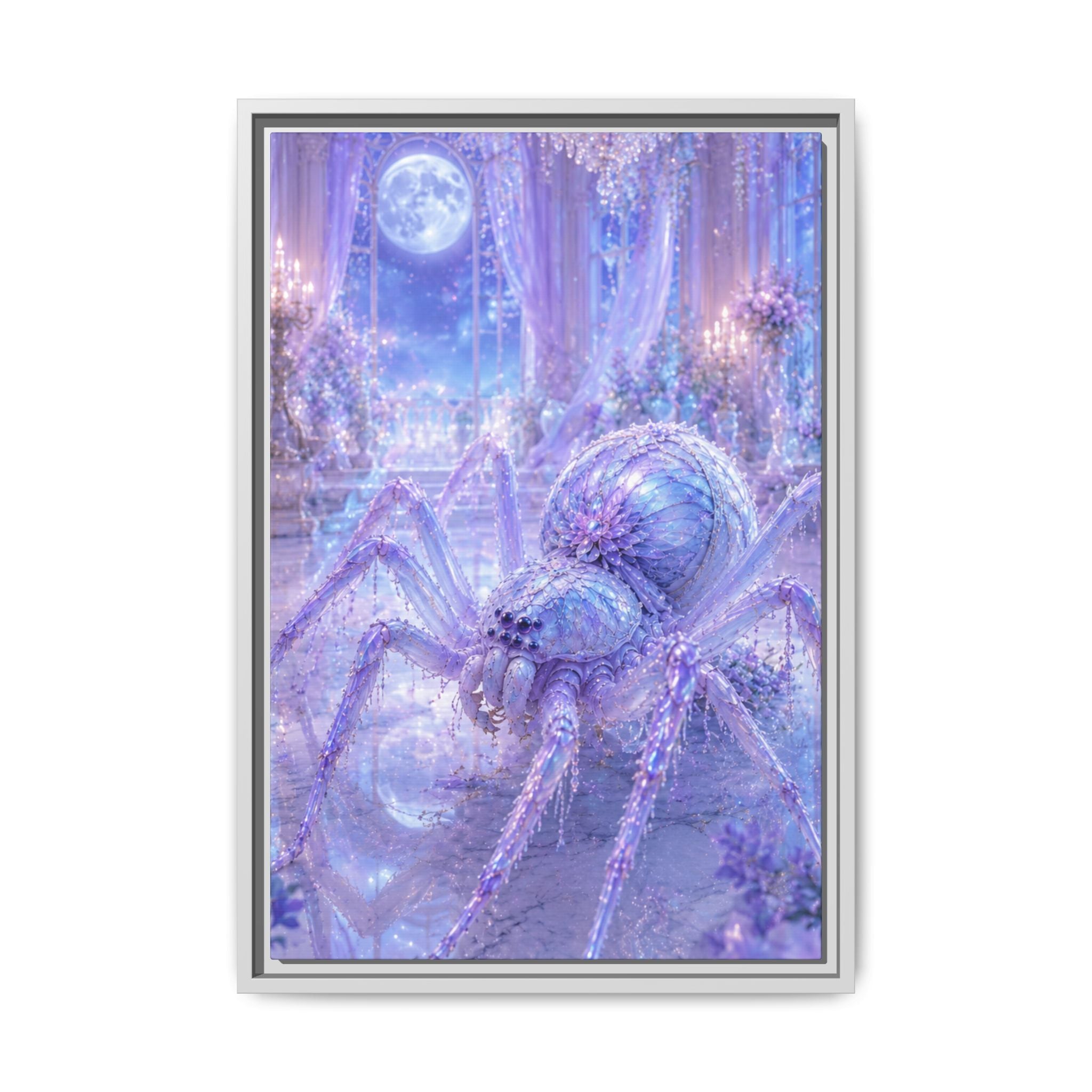 Moonlit Spider Fantasy Fine Art Paper Print — Lavender Enchanted Wall Art Fine Art Paper Print