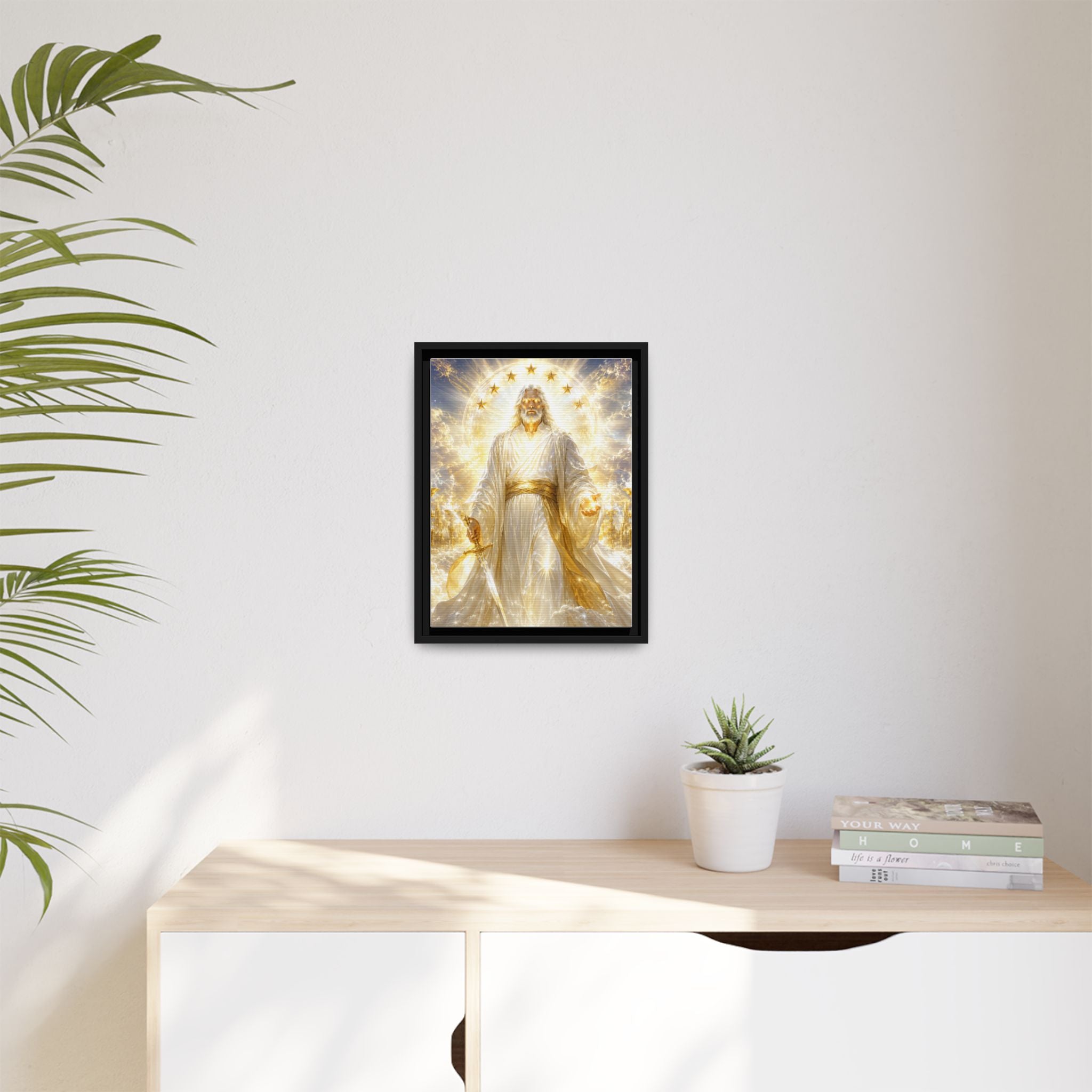 Framed Matte Canvas: Radiant Divine Christ Art Print
