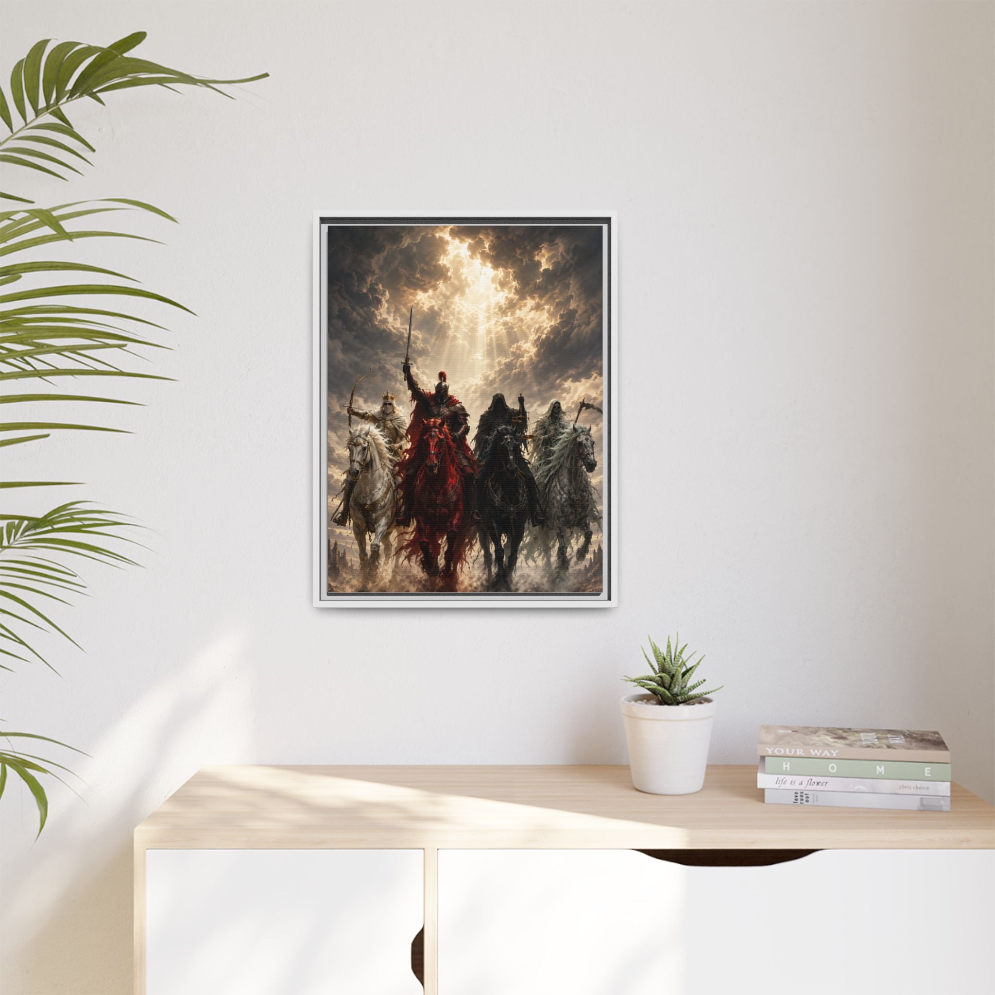 Framed Matte Canvas Print — Four Horsemen Fantasy Wall Art