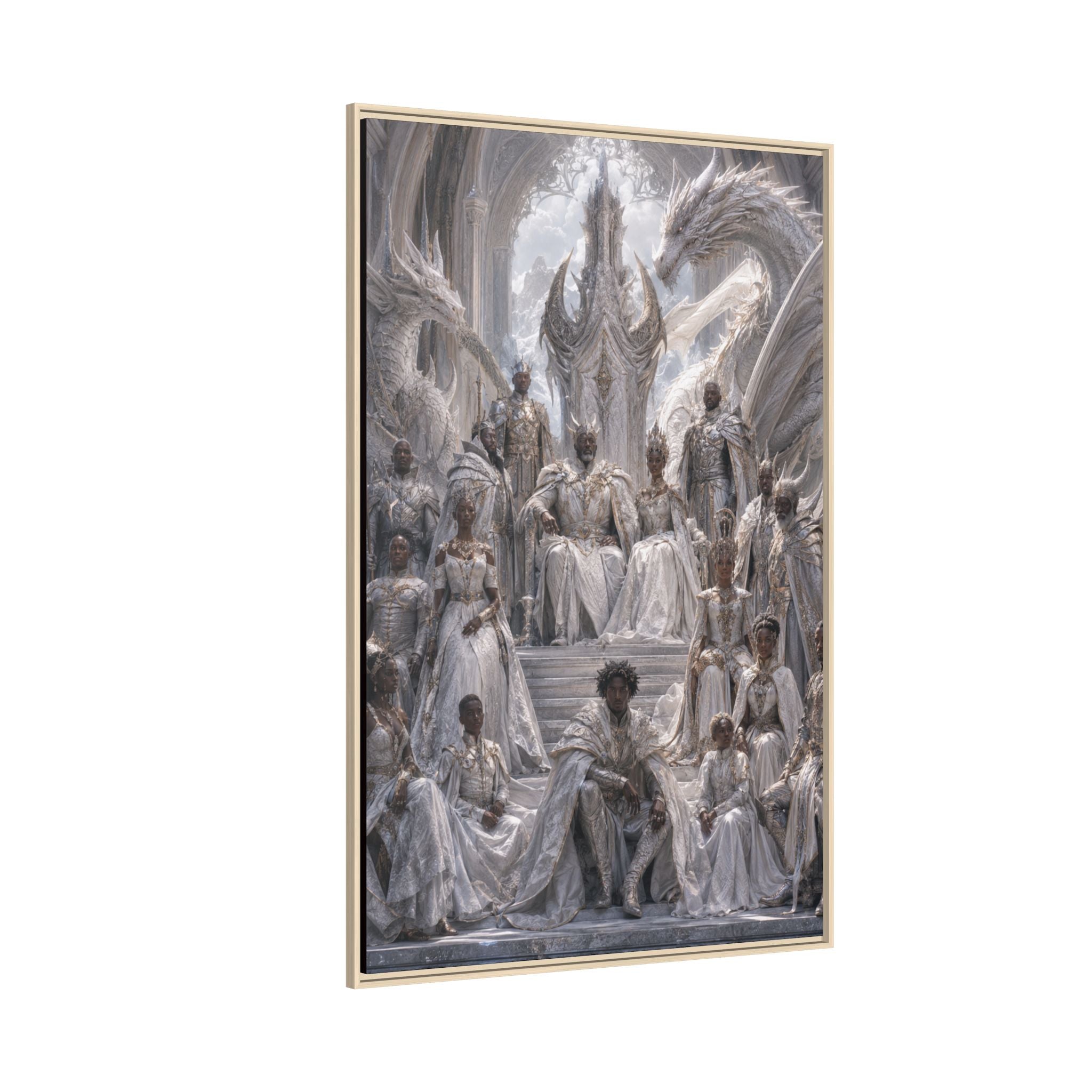 Fine Art Paper Print — Regal Dragon Court Fantasy Art Print