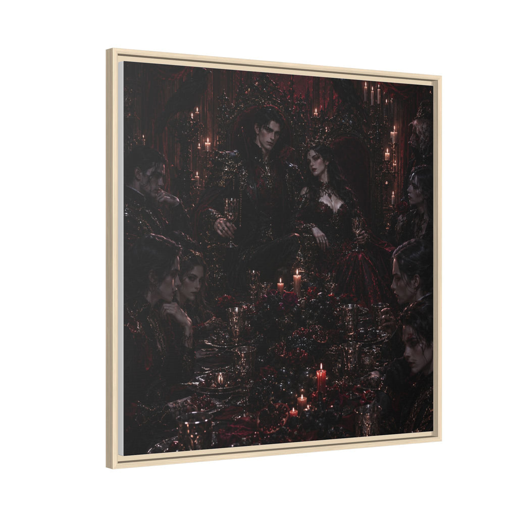 Gothic Victorian Dinner Party Matte Framed Canvas
