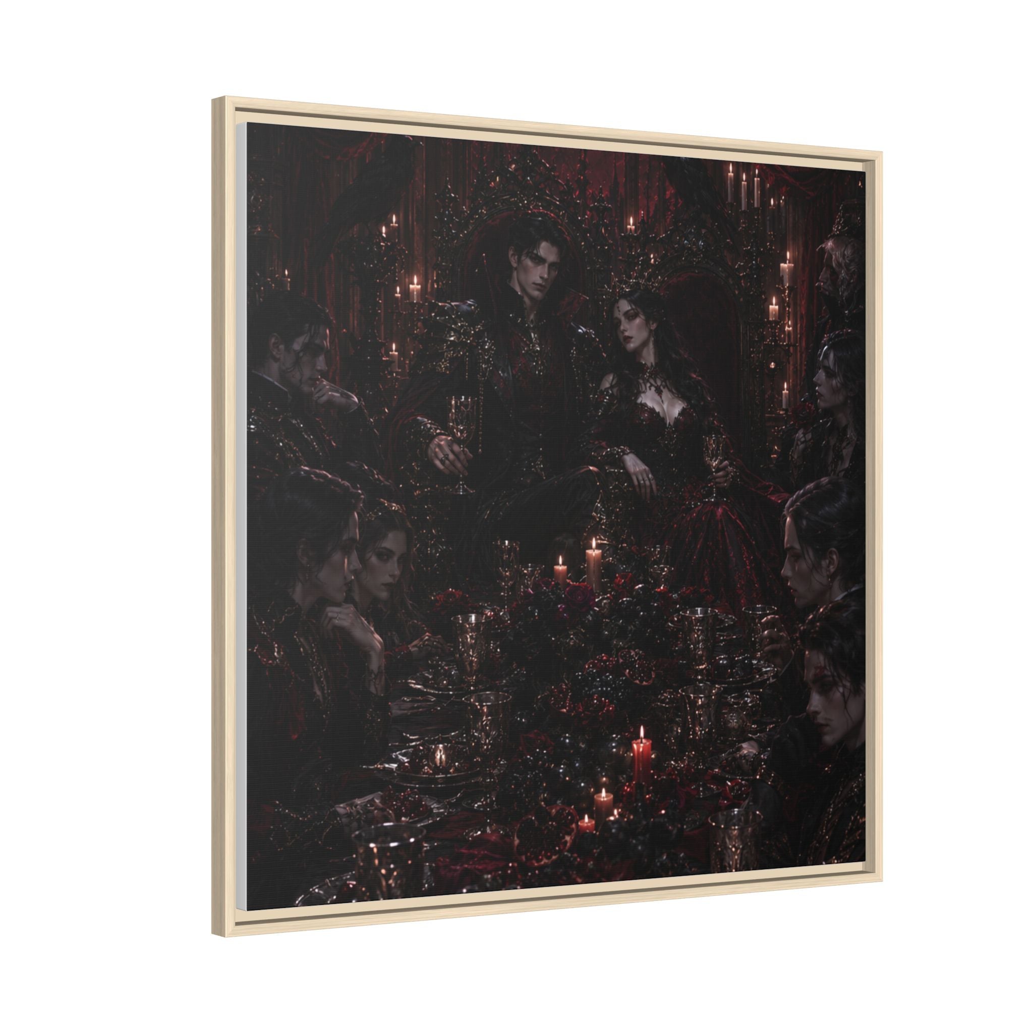 Gothic Victorian Dinner Party Matte Framed Canvas
