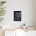Framed Matte Canvas Wall Art — Misty Stormy Mountain Landscape