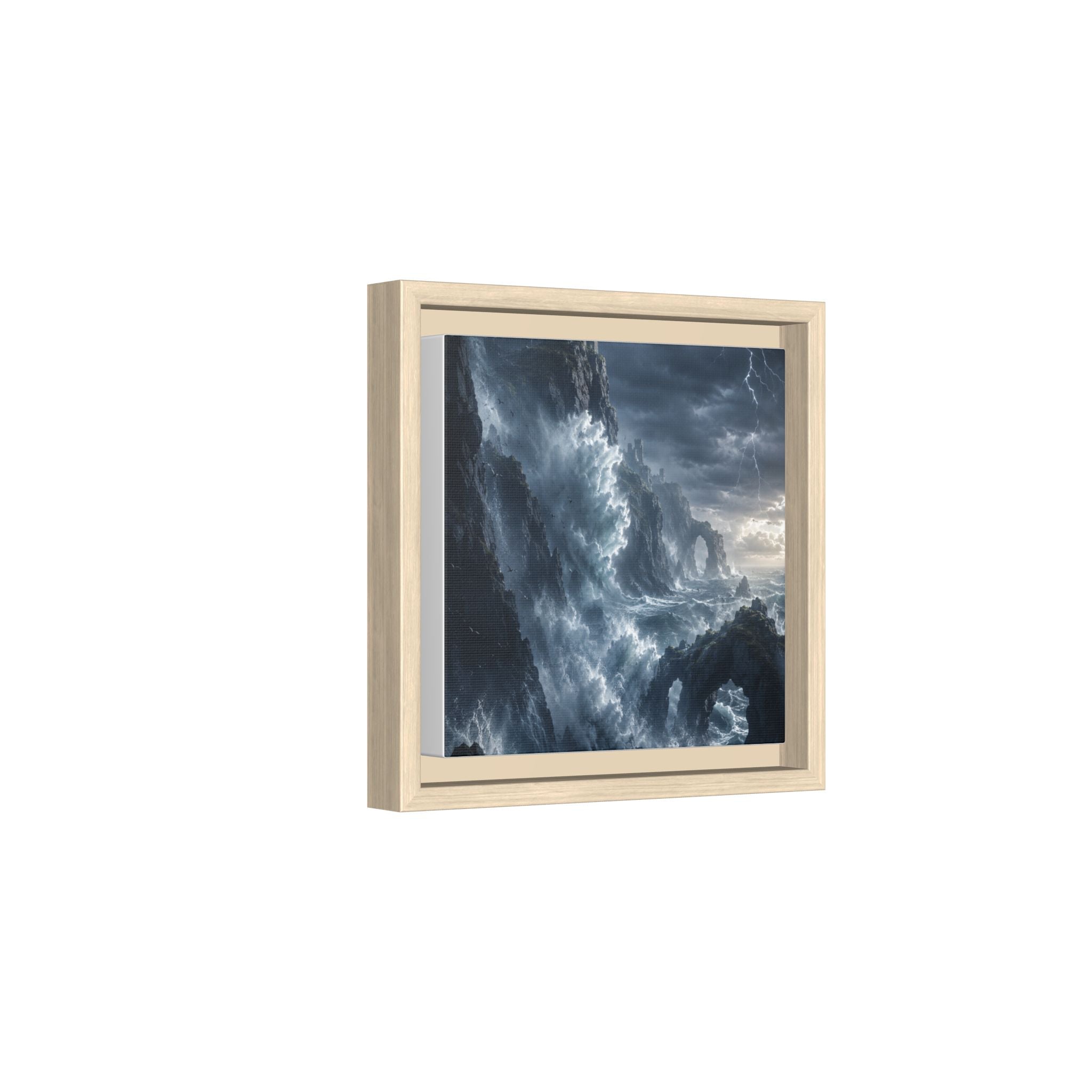 Framed Matte Canvas - Stormy Ocean Fantasy Wall Art