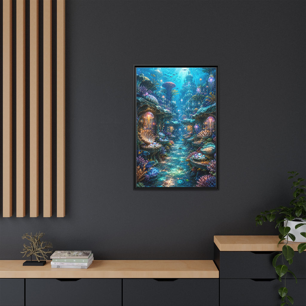 Framed Matte Canvas - Enchanted Underwater Coral Reef Print