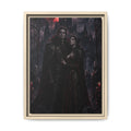 Vampire Couple Matte Fine Art Paper Print – Gothic Red Moon Wall Decor