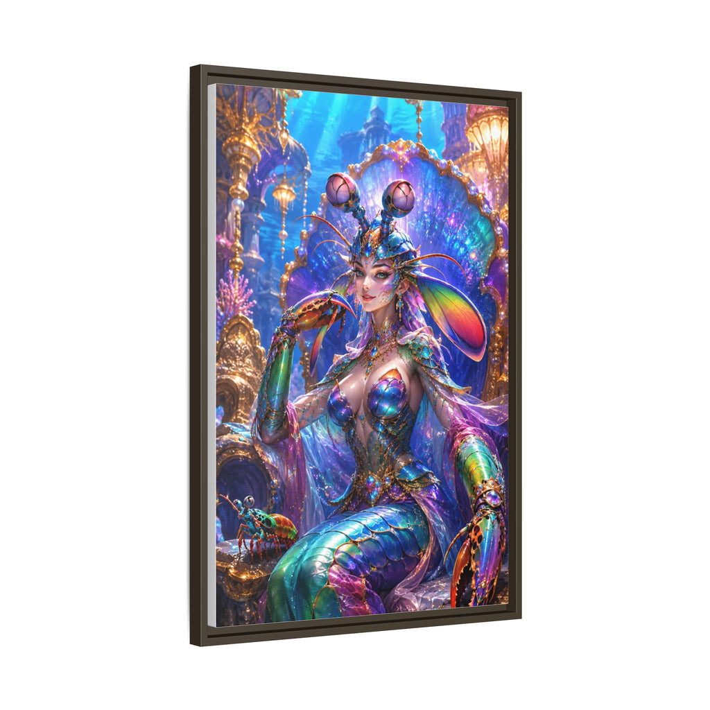 Mermaid Queen Framed Matte Canvas Art — Vibrant Fantasy Underwater Wall Decor