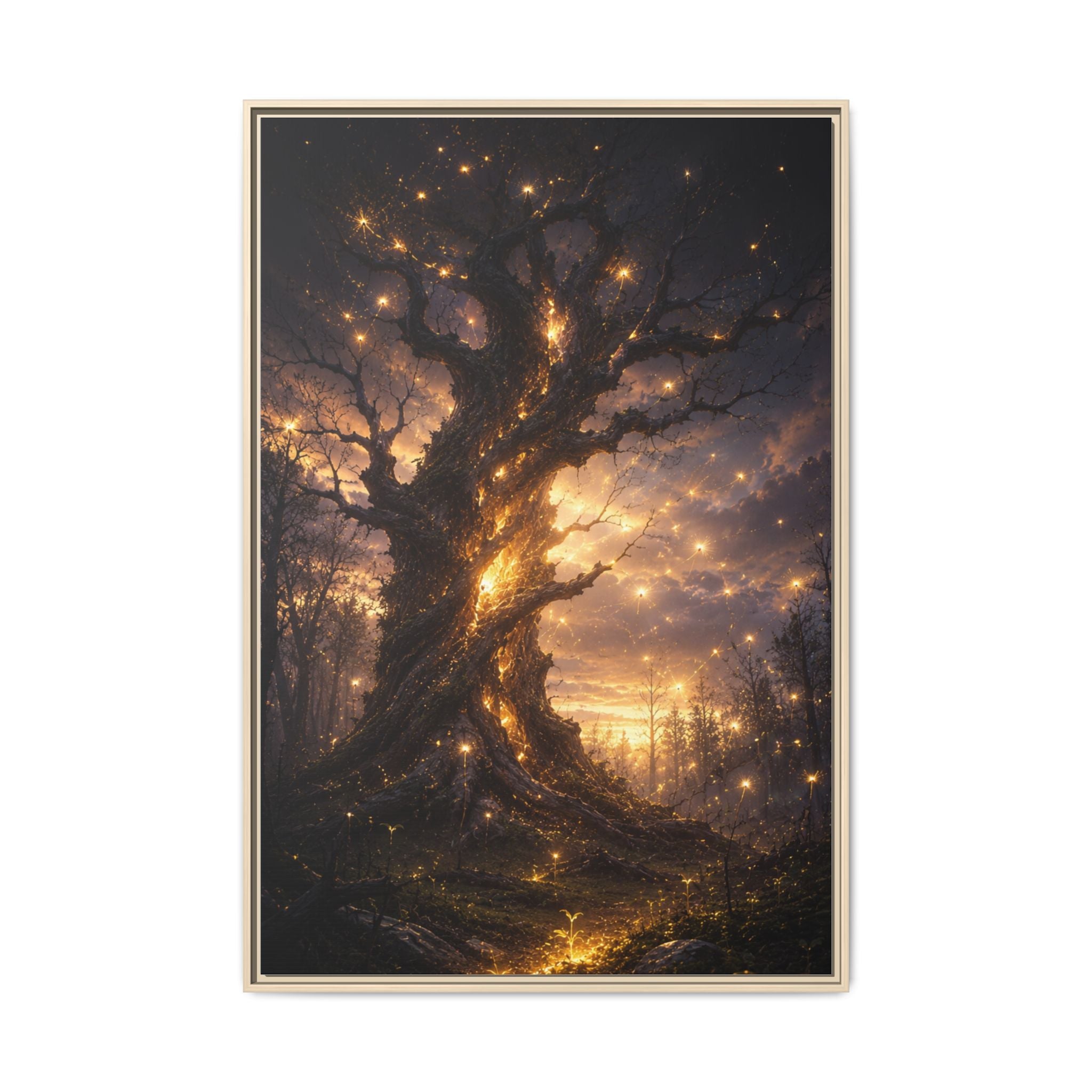 Enchanted Tree Matte Canvas Print — Framed Fantasy Wall Art