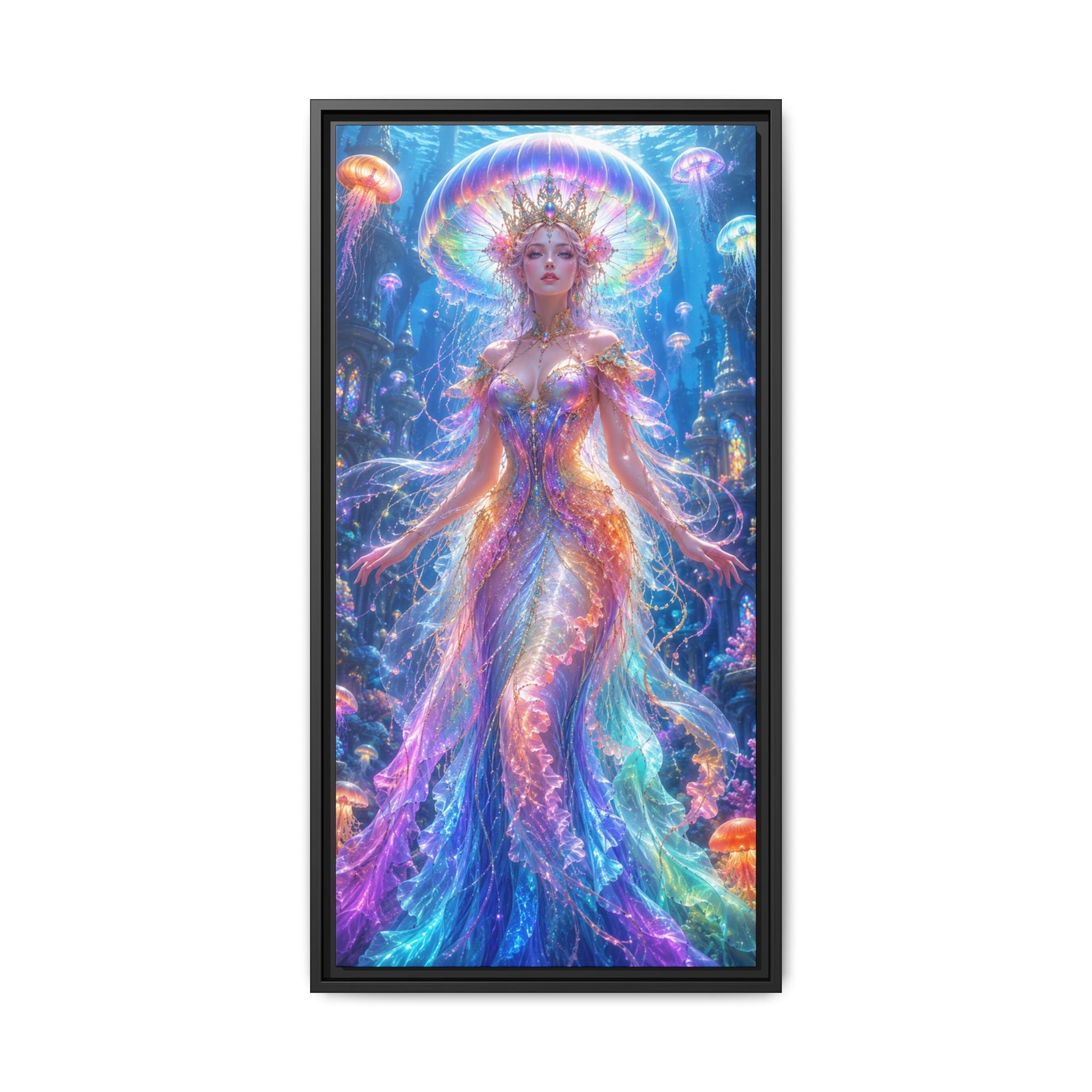 Jellyfish Queen Fine Art Paper Print — Vibrant Mermaid Goddess Wall Print