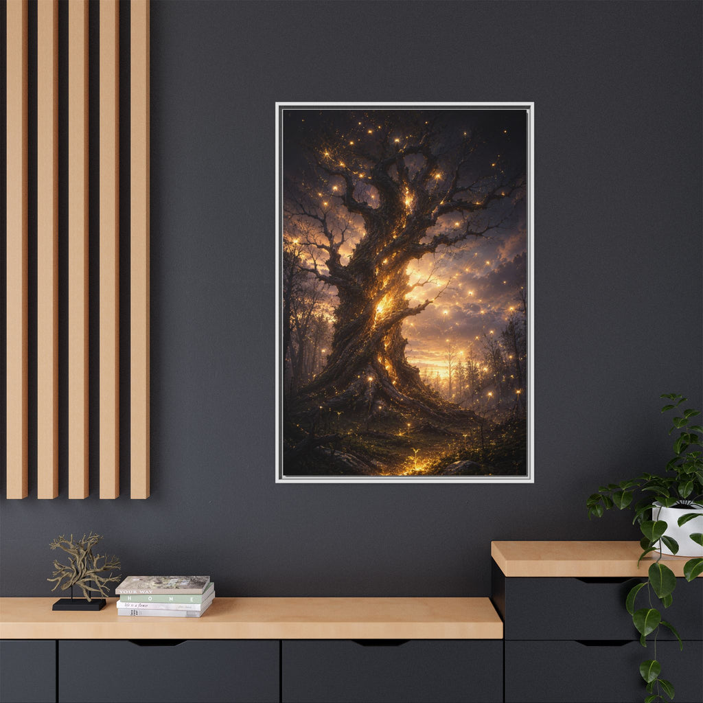 Enchanted Tree Matte Canvas Print — Framed Fantasy Wall Art