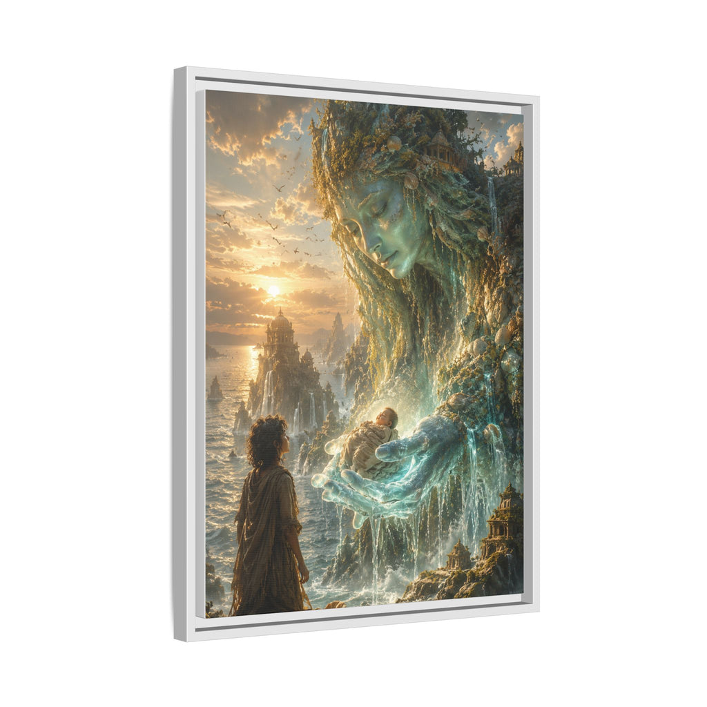 Framed Matte Canvas Print — Ocean Spirit Guardian Fantasy Art