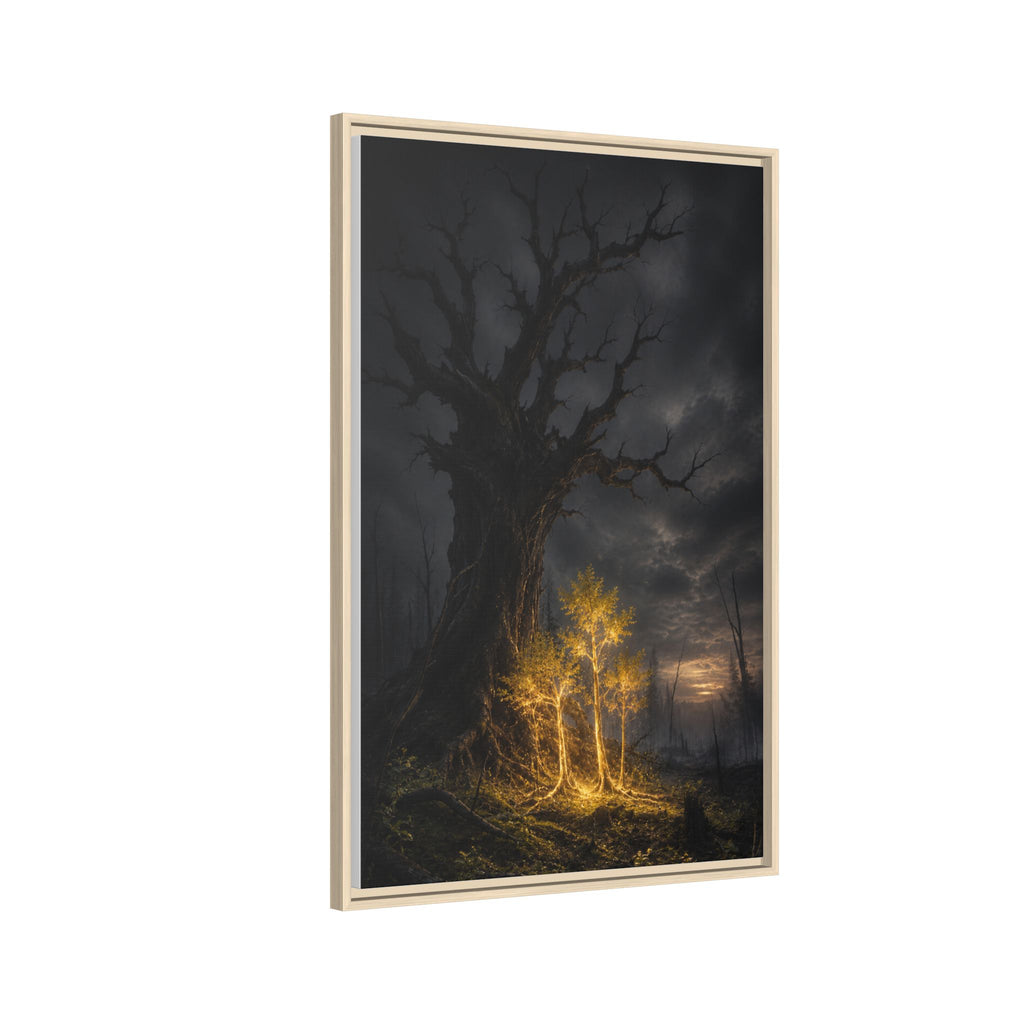 Framed Matte Canvas — Glowing Enchanted Tree Wall Art