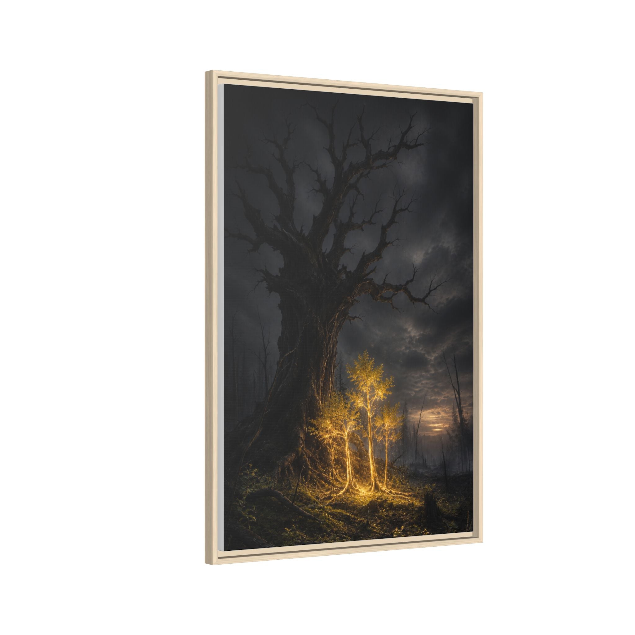 Framed Matte Canvas — Glowing Enchanted Tree Wall Art