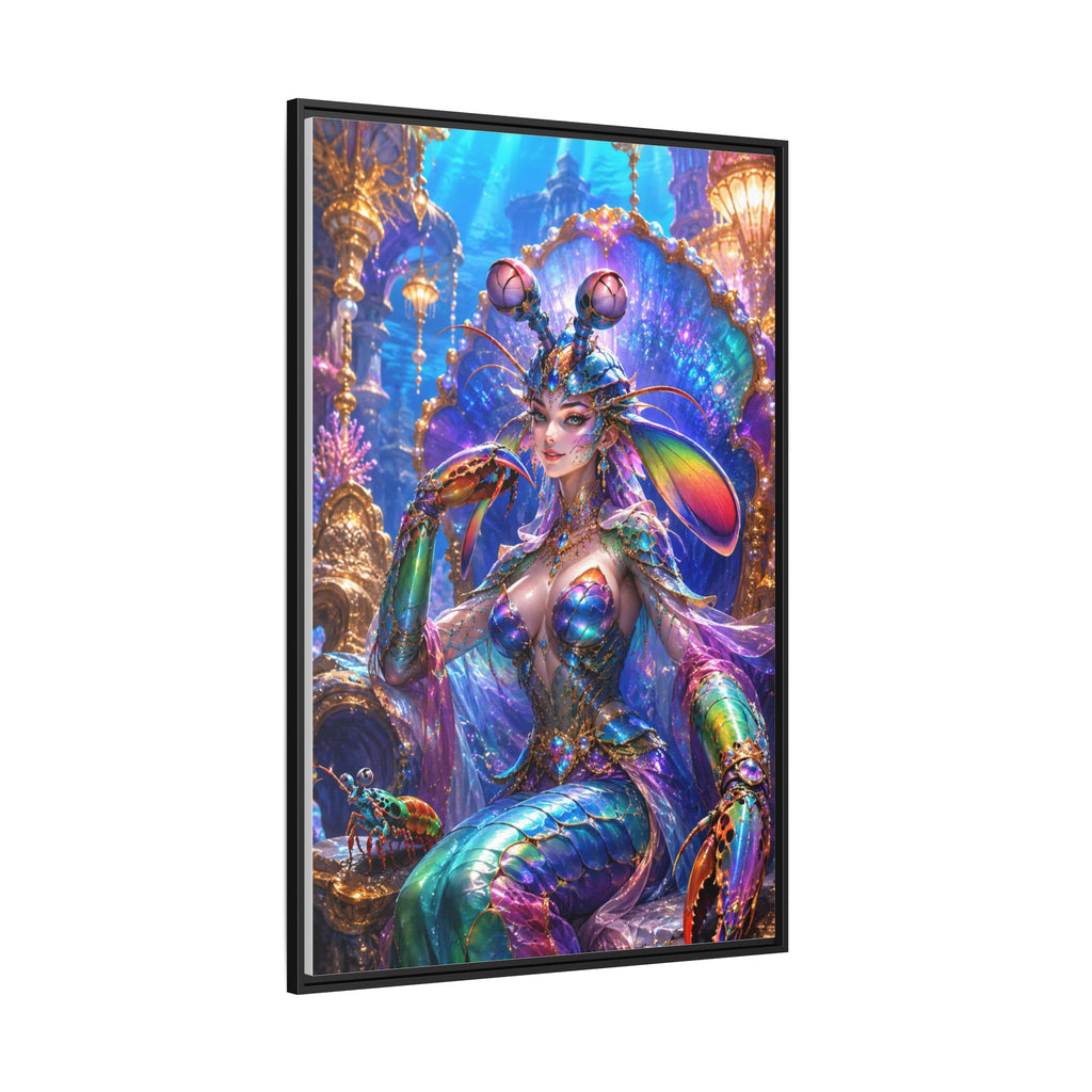 Mermaid Queen Framed Matte Canvas Art — Vibrant Fantasy Underwater Wall Decor