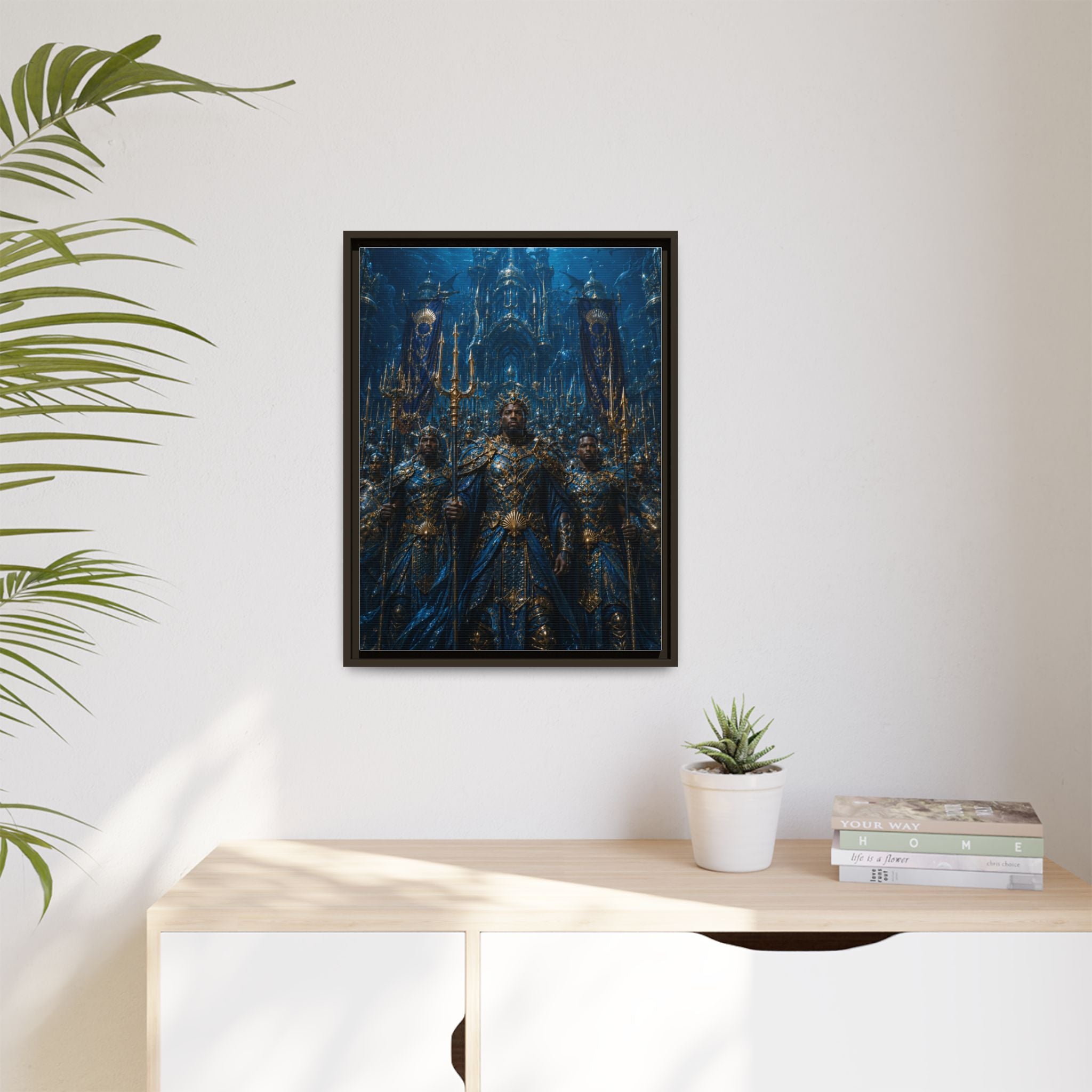 Framed Matte Canvas - Underwater King Artwork