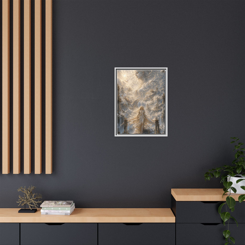 Ethereal Goddess Matte Framed Canvas Art — Dreamlike Fantasy Wall Decor