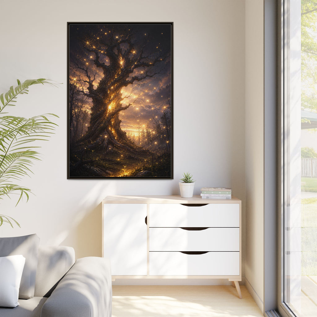 Enchanted Tree Matte Canvas Print — Framed Fantasy Wall Art