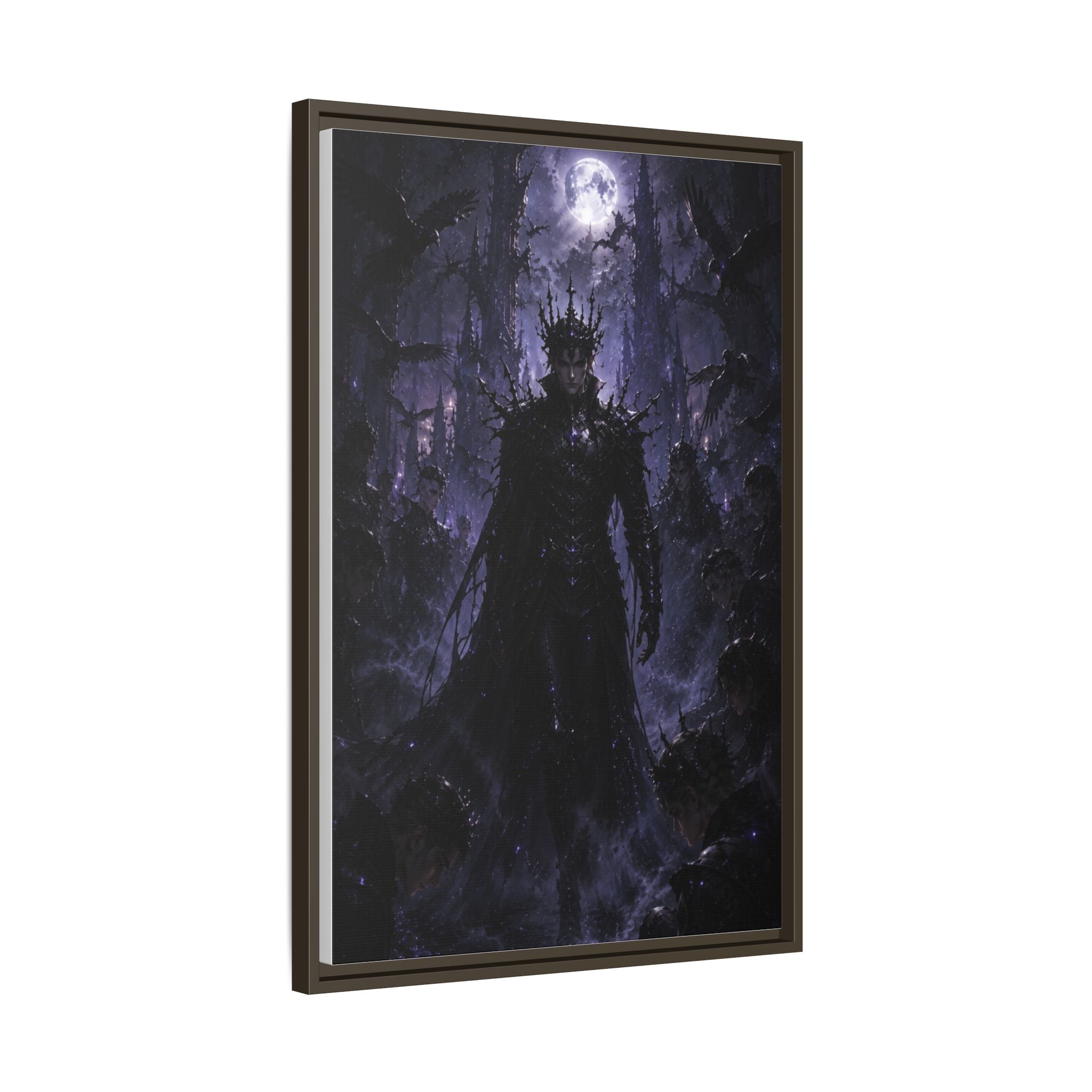 Dark King Matte Canvas Framed Print — Gothic Fantasy Wall Art