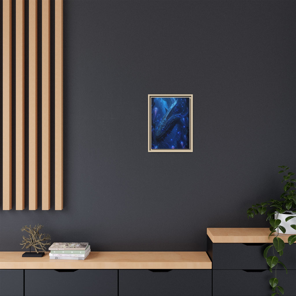 Framed Matte Canvas Art - Deep Sea Leviathan Fantasy Print