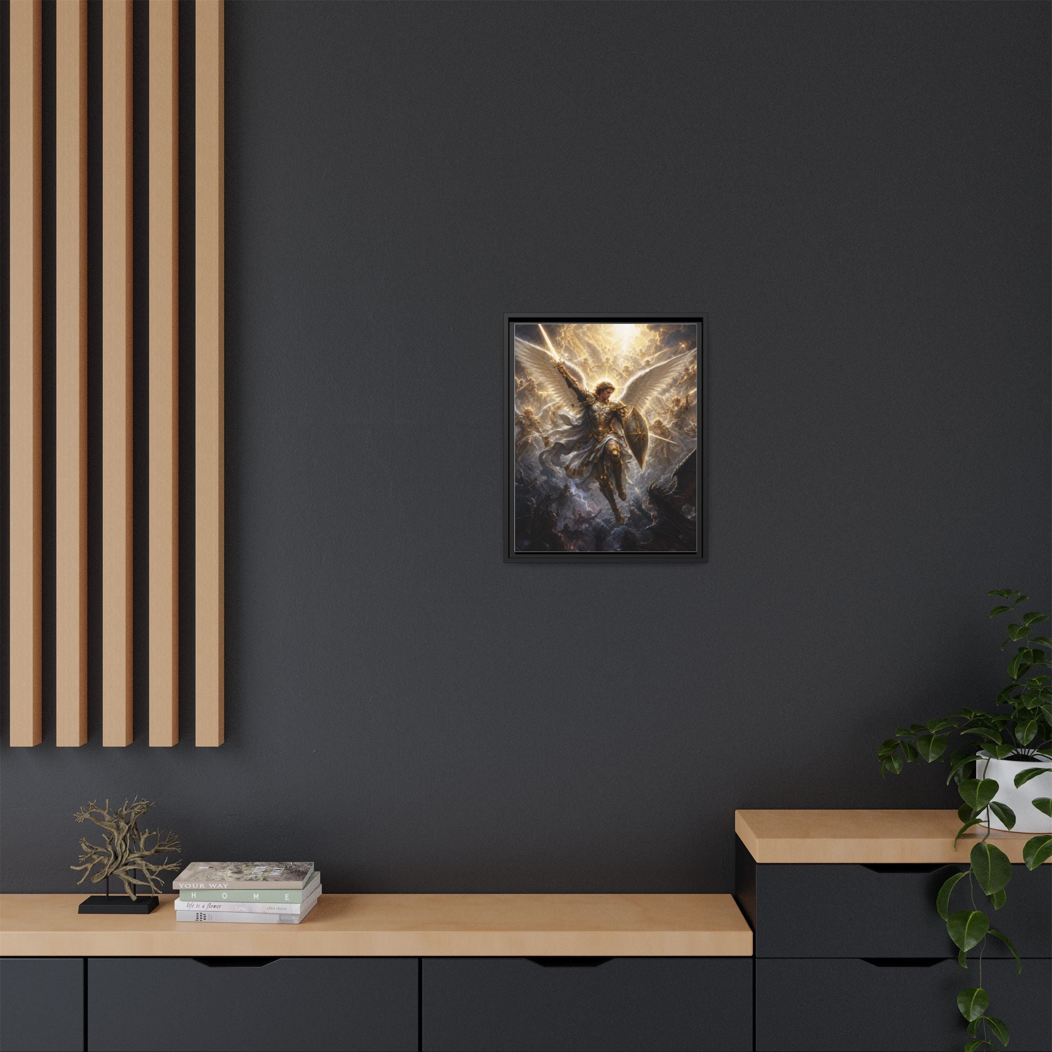 Framed Matte Canvas: Radiant Archangel Wall Art
