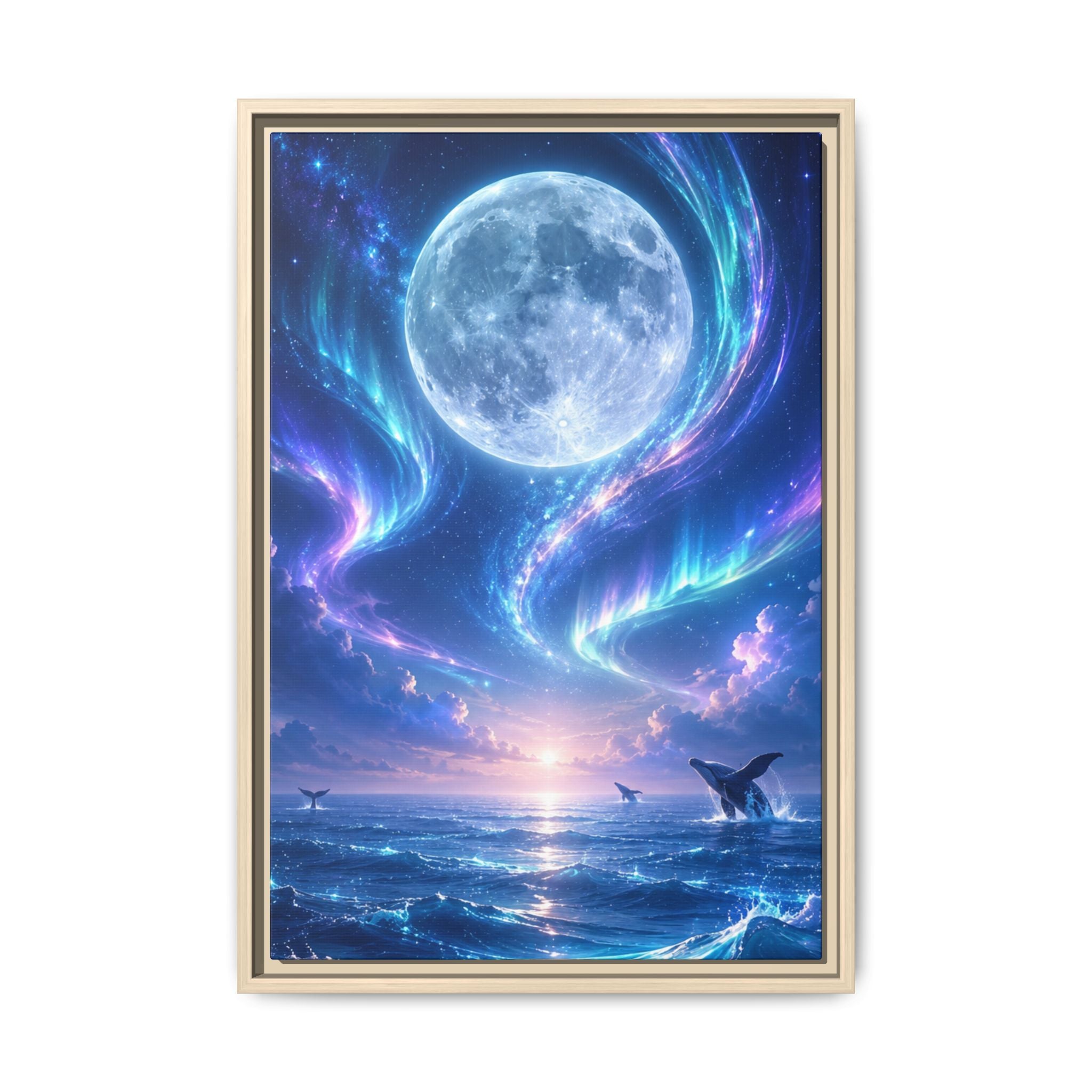 Fine Art Paper Print - Lunar Aurora Ocean Scene